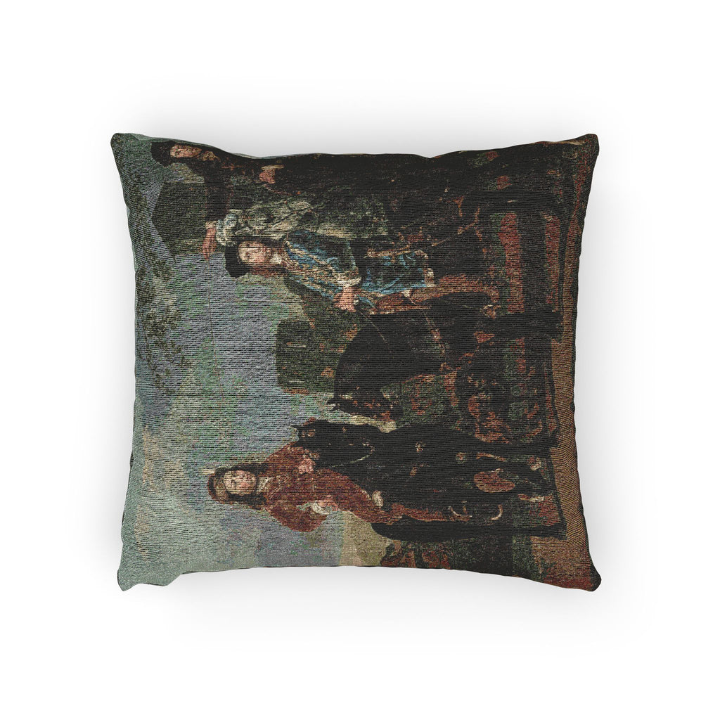 Equestrian Portrait of Cornelis (1639–1680) and Michiel Pompe van Meerdervoort (1638–1653) with Their Tutor and Coachman | Woven Pillow