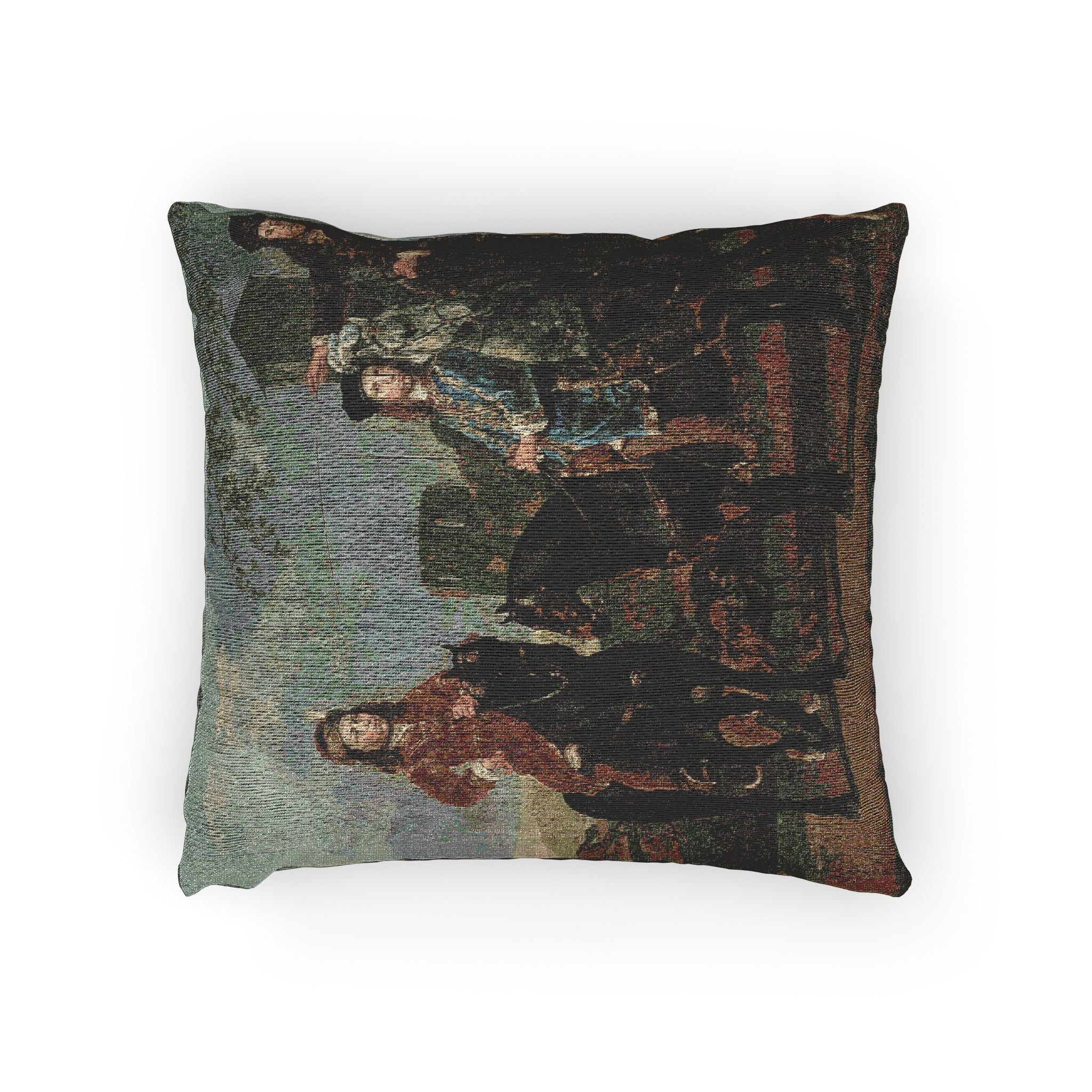 Equestrian Portrait of Cornelis (1639–1680) and Michiel Pompe van Meerdervoort (1638–1653) with Their Tutor and Coachman | Woven Pillow