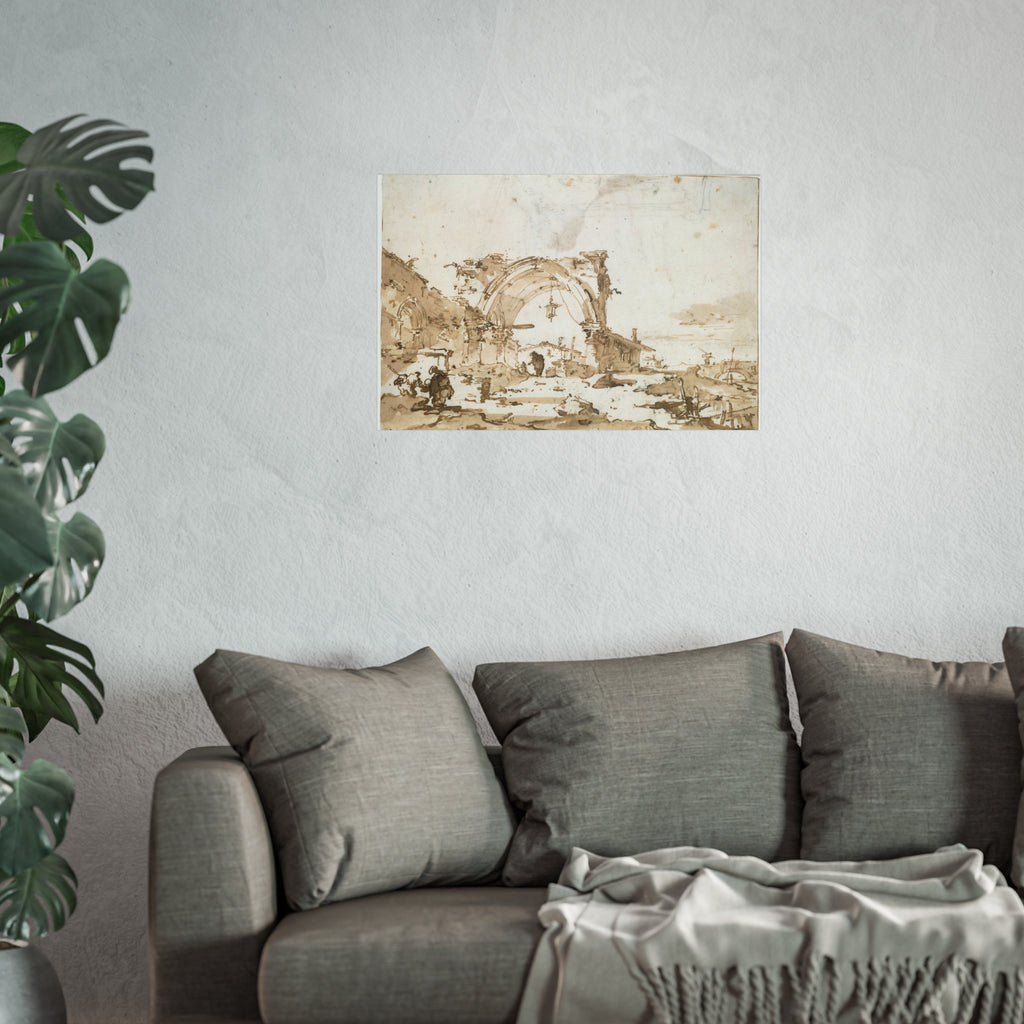 Francesco Guardi - A Capriccio with a Ruined Gothic Arch | Fine Art Poster