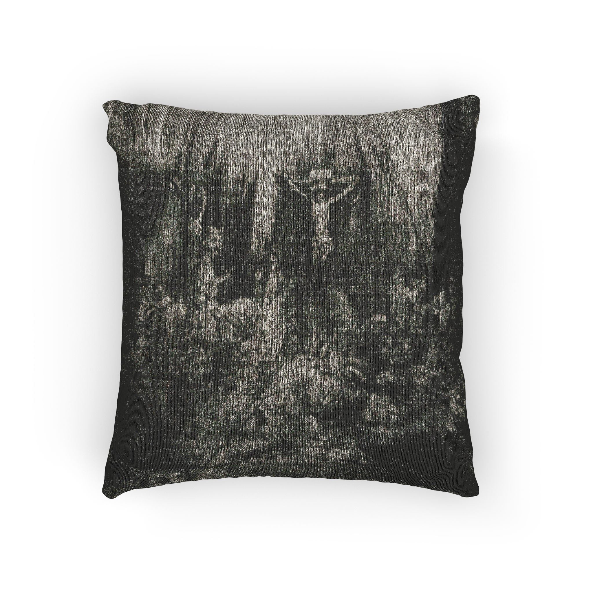 Rembrandt van Rijn - Christ Crucified between the Two Thieves The Three Crosses | Woven Pillow