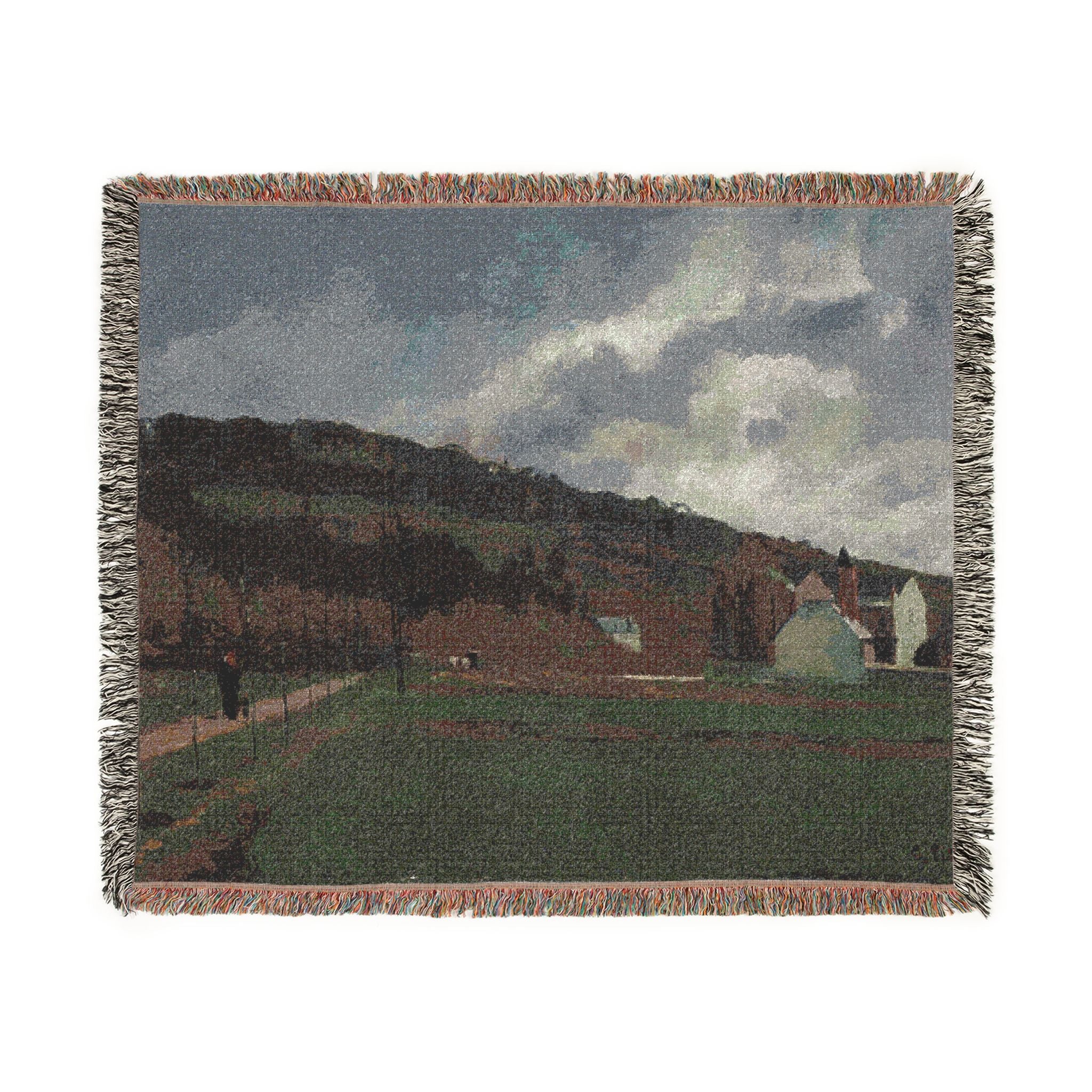 The Banks of the Marne in Winter Camille Pissarro Tapestry Blanket