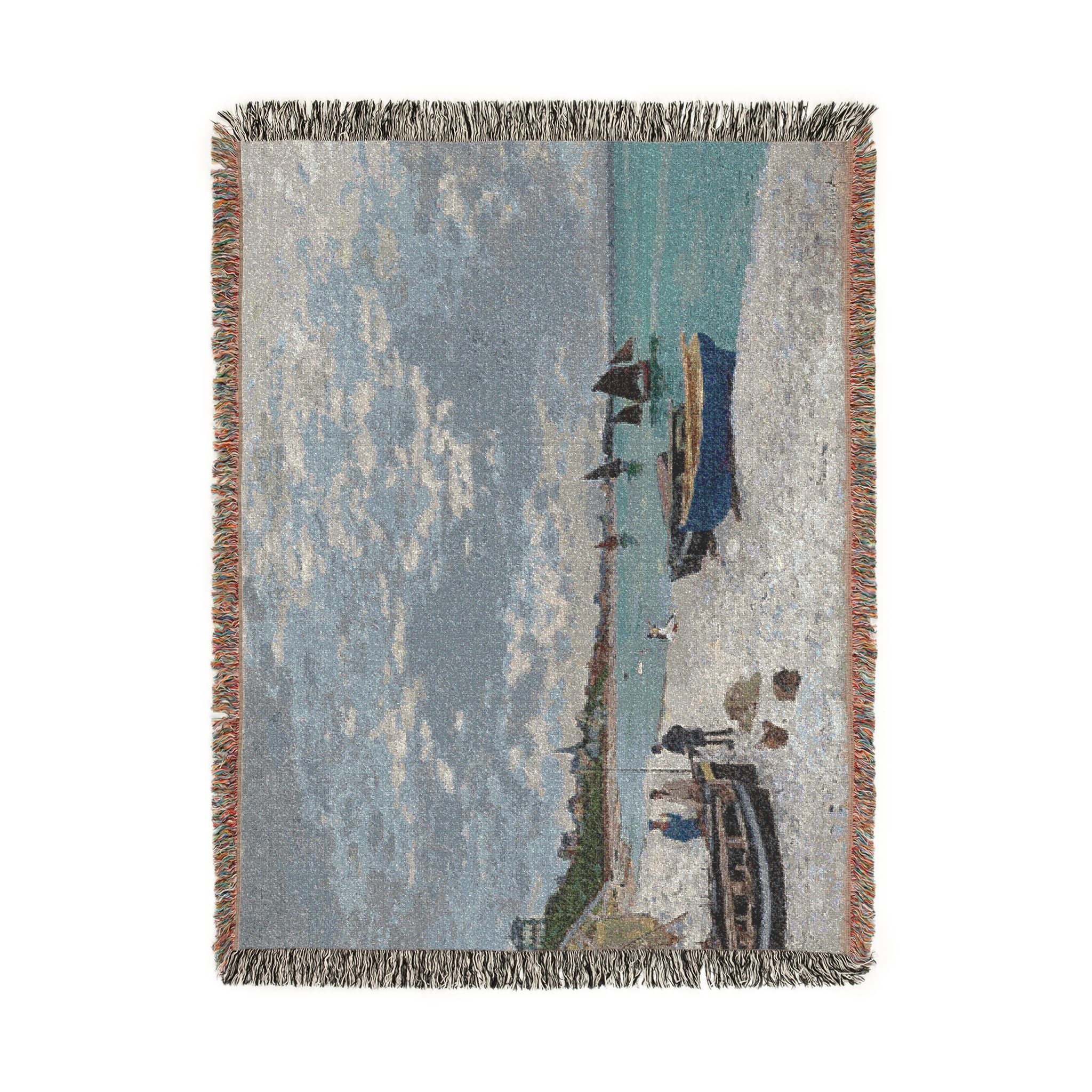 Claude Monet - The Beach at Sainte-Adresse | Woven Tapestry Blanket