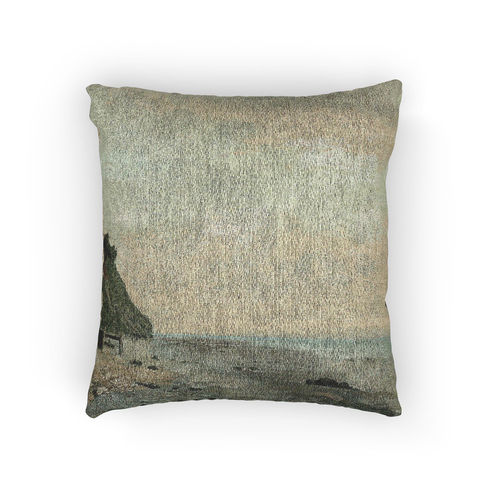 Gustave Courbet - Cliffs on the Sea Coast Small Beach, Sunrise (Falaise au bord de la mer, vu Petite Plage, soleil levan | Woven Pillow
