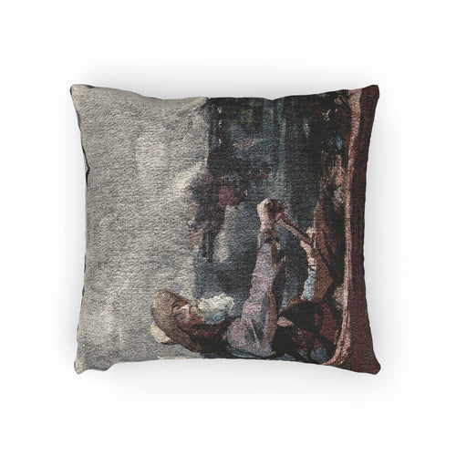 Adirondacks Guide Winslow Homer Woven Pillow