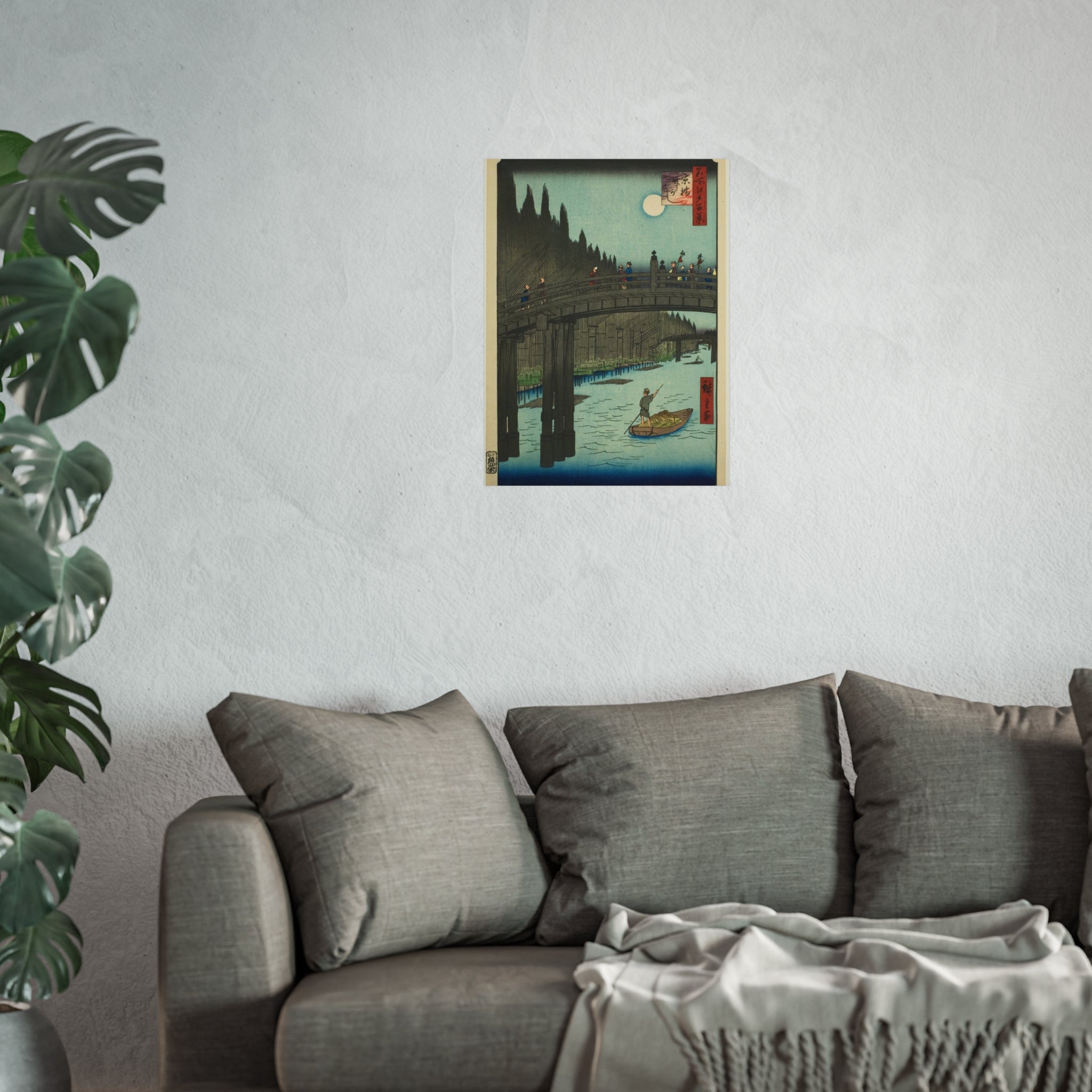 Utagawa Hiroshige - Bamboo Yards, Kyobashi Bridge | Fine Art Poster