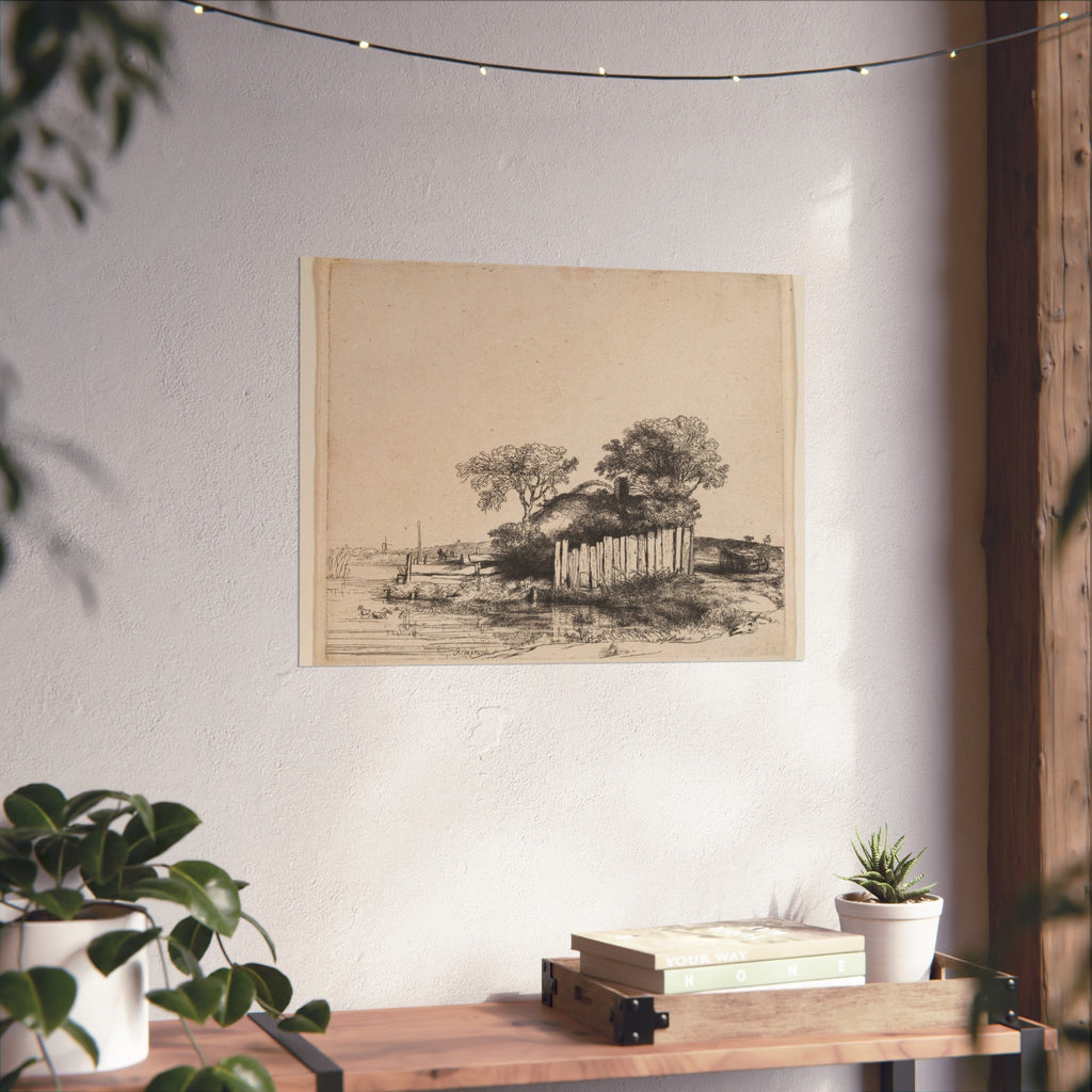 Rembrandt van Rijn - A Cottage with White Paling | Fine Art Poster