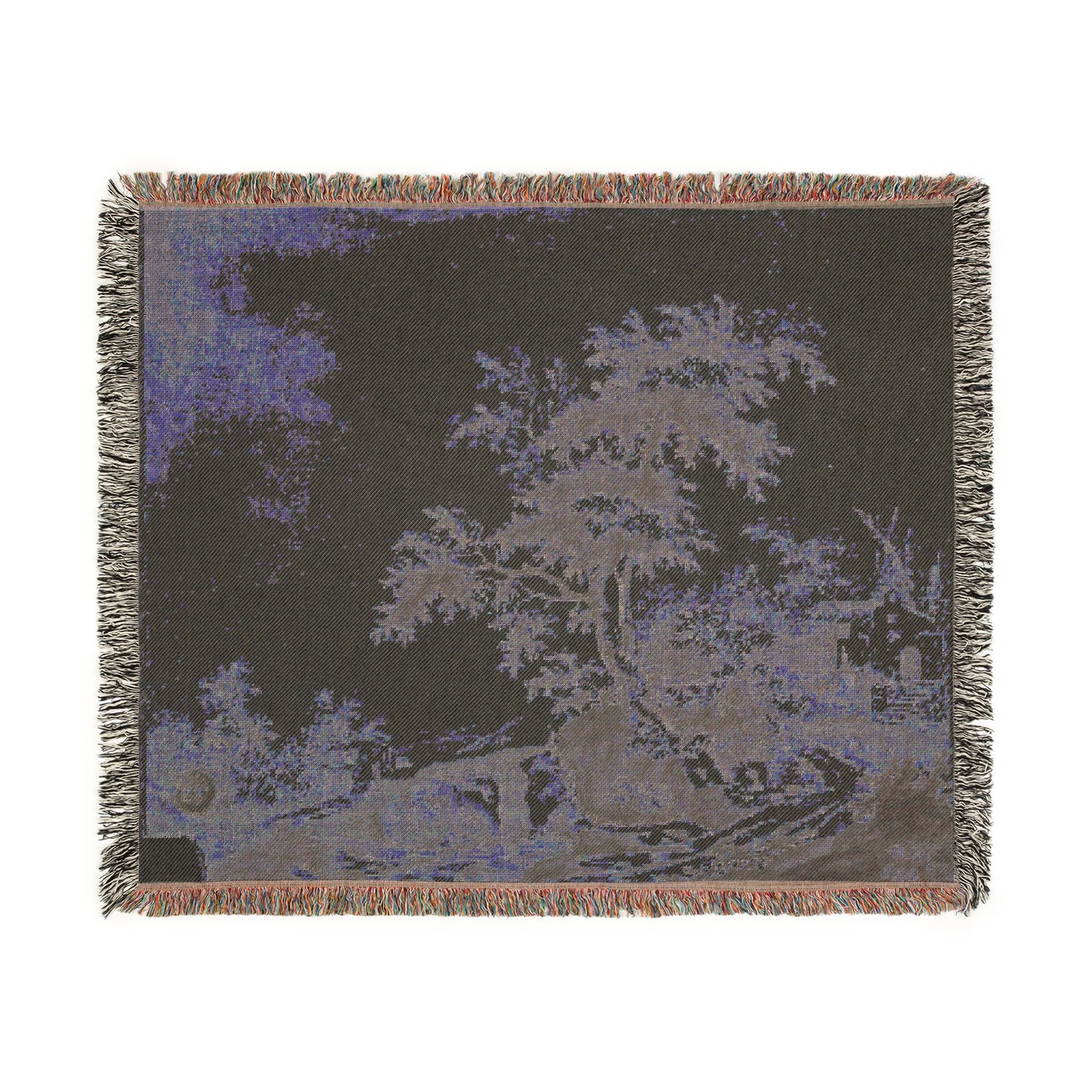 Jacob van Ruisdael - Landscape with Tree on Road to Buildings | Woven Tapestry Blanket