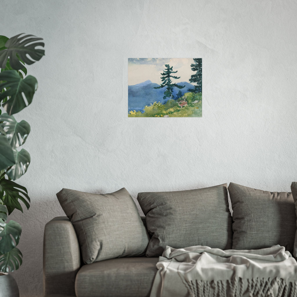 Winslow Homer - North Woods Club, Adirondacks (The Interrupted Tete-a-Tete) | Fine Art Poster