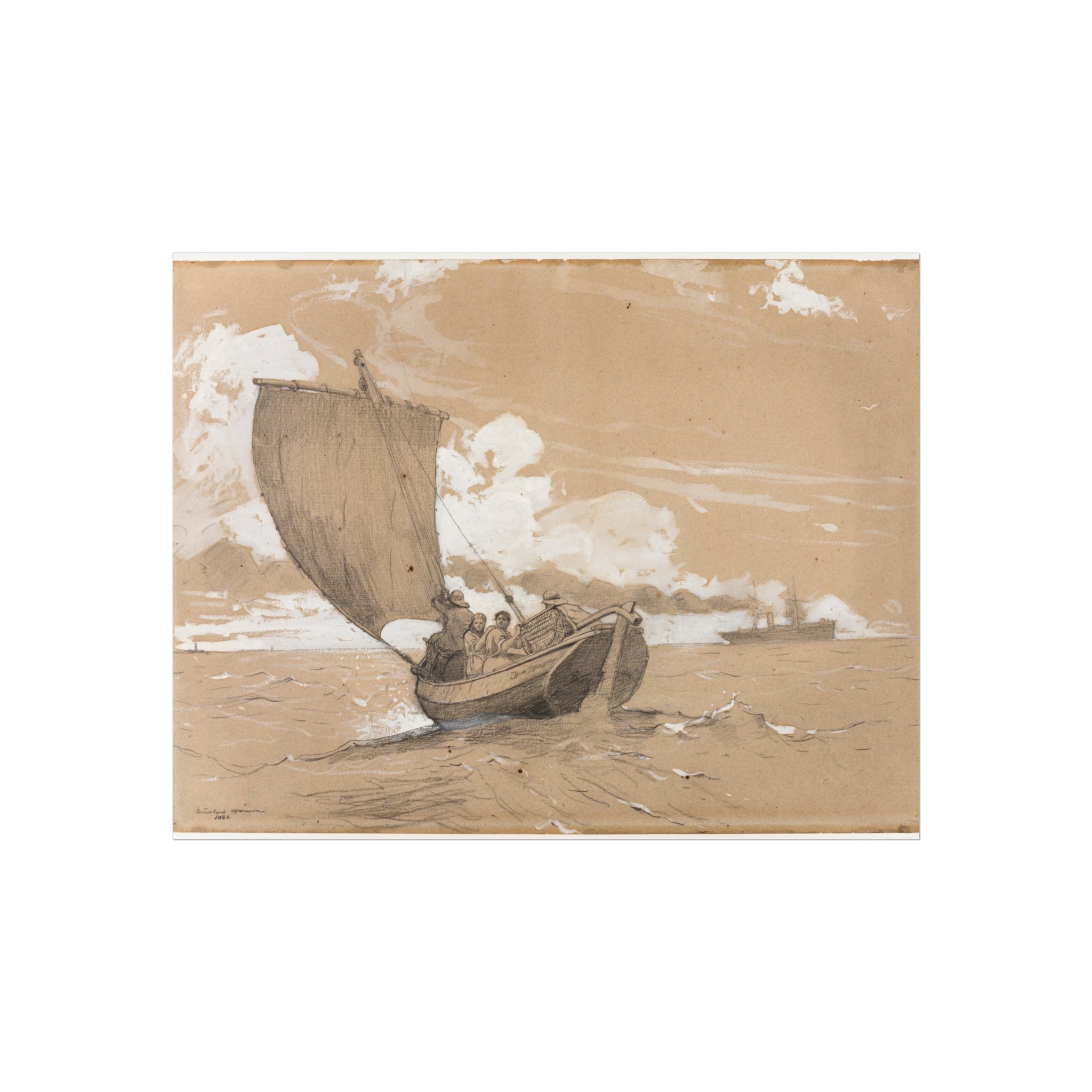 Winslow Homer - Fishing off Scarborough | Fine Art Poster