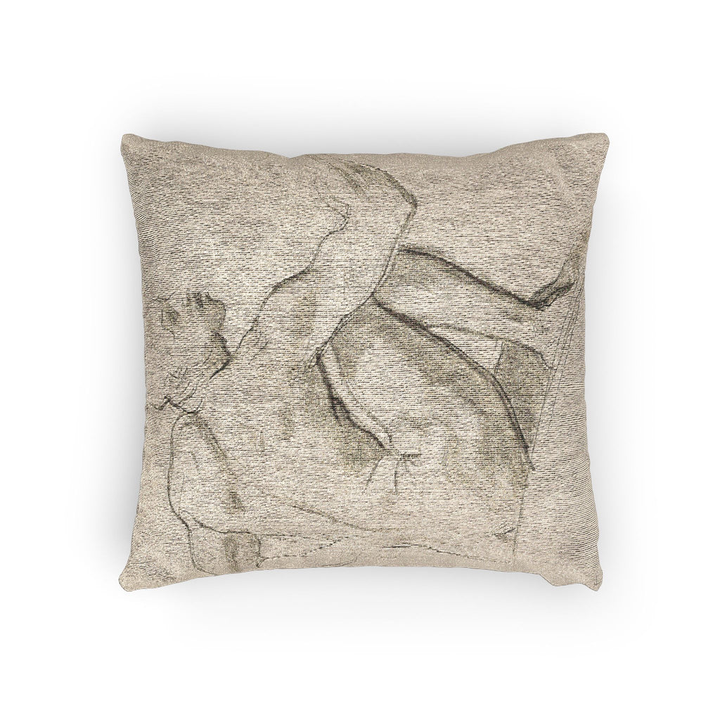 John Singer Sargent - Seated Male Nude | Woven Pillow