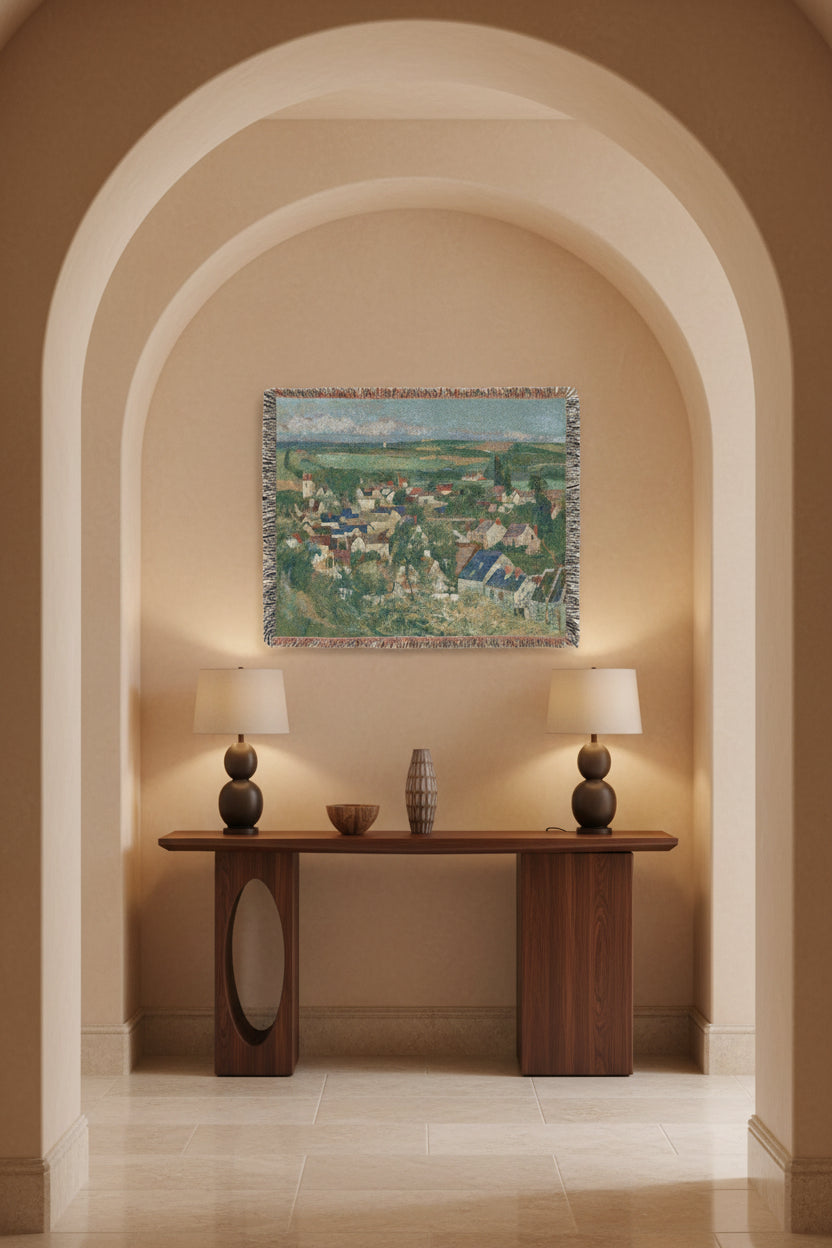 Panoramic View of Auvers Paul Cezanne Tapestry Blanket