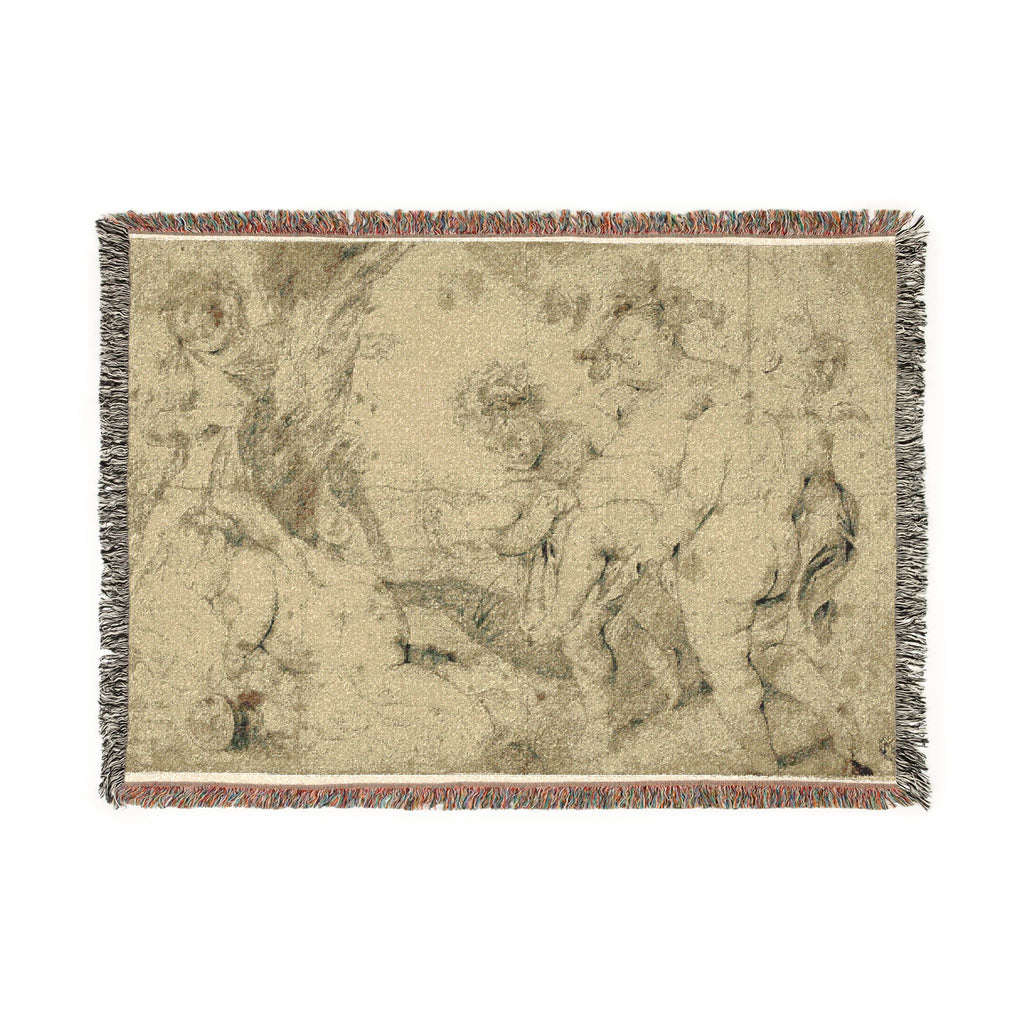 Anthony van Dyck - Young Bacchus and Companions | Woven Tapestry Blanket