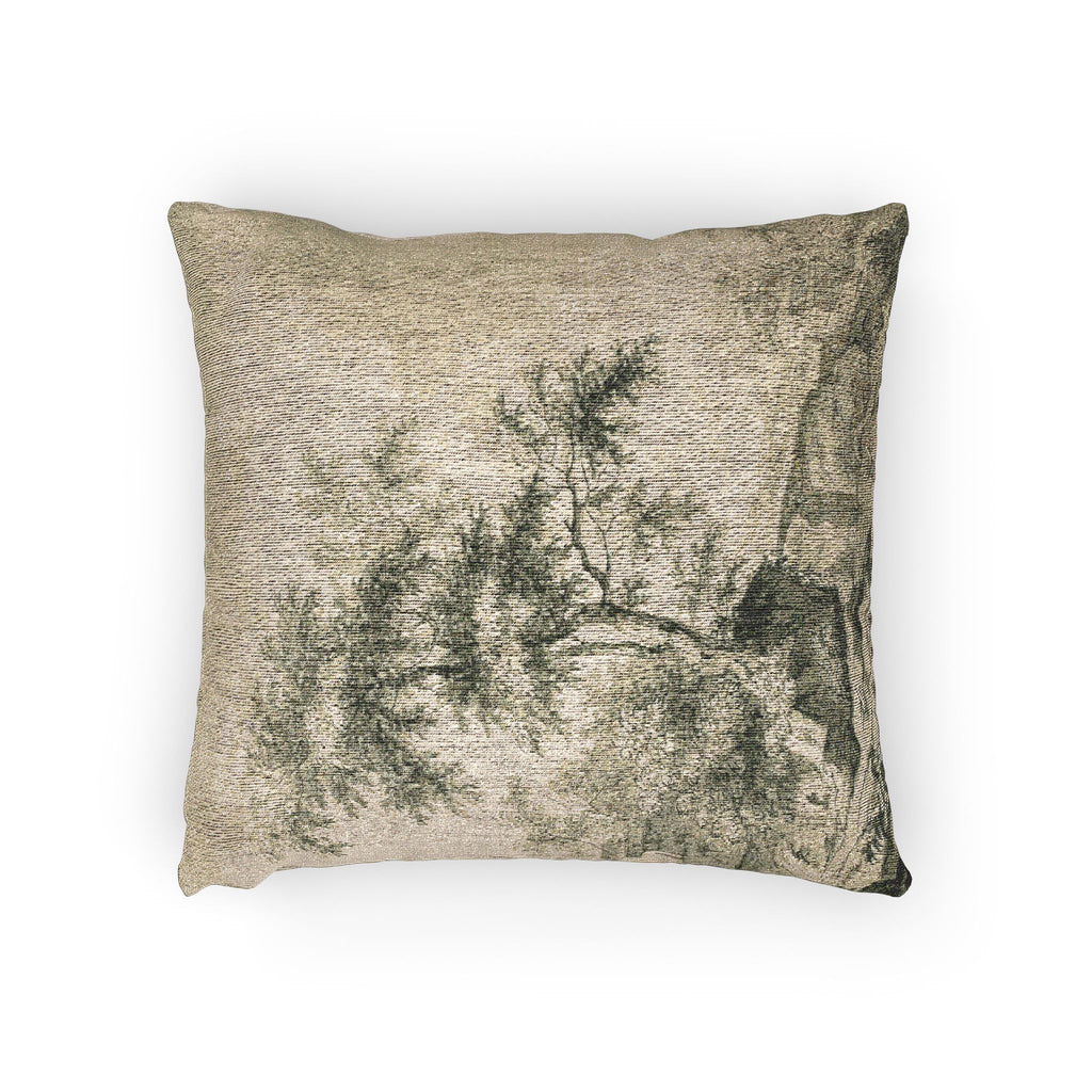 Jacob van Ruisdael - Landscape with Tree on Road to Buildings | Woven Pillow