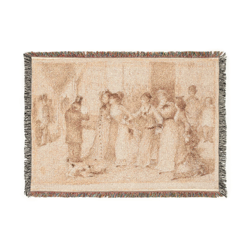 Pierre-Auguste Renoir - Workers' Daughters on the Outer Boulevard (Illustration for Émile Zola's L'Assommoir ) | Woven Tapestry Blanket
