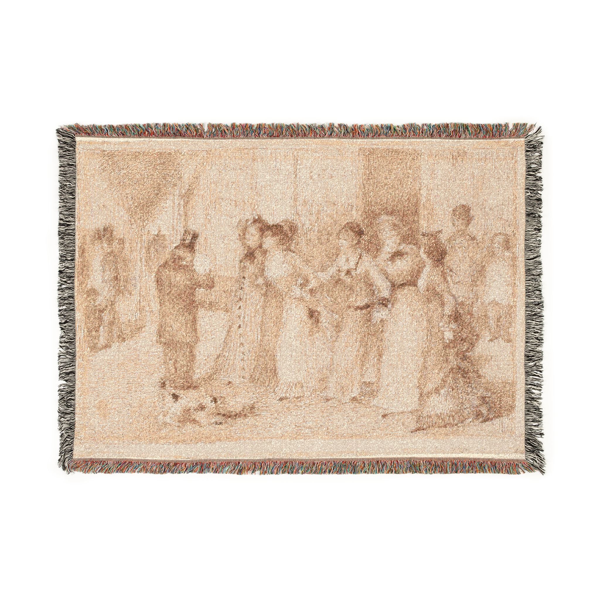 Pierre-Auguste Renoir - Workers' Daughters on the Outer Boulevard (Illustration for Émile Zola's L'Assommoir ) | Woven Tapestry Blanket