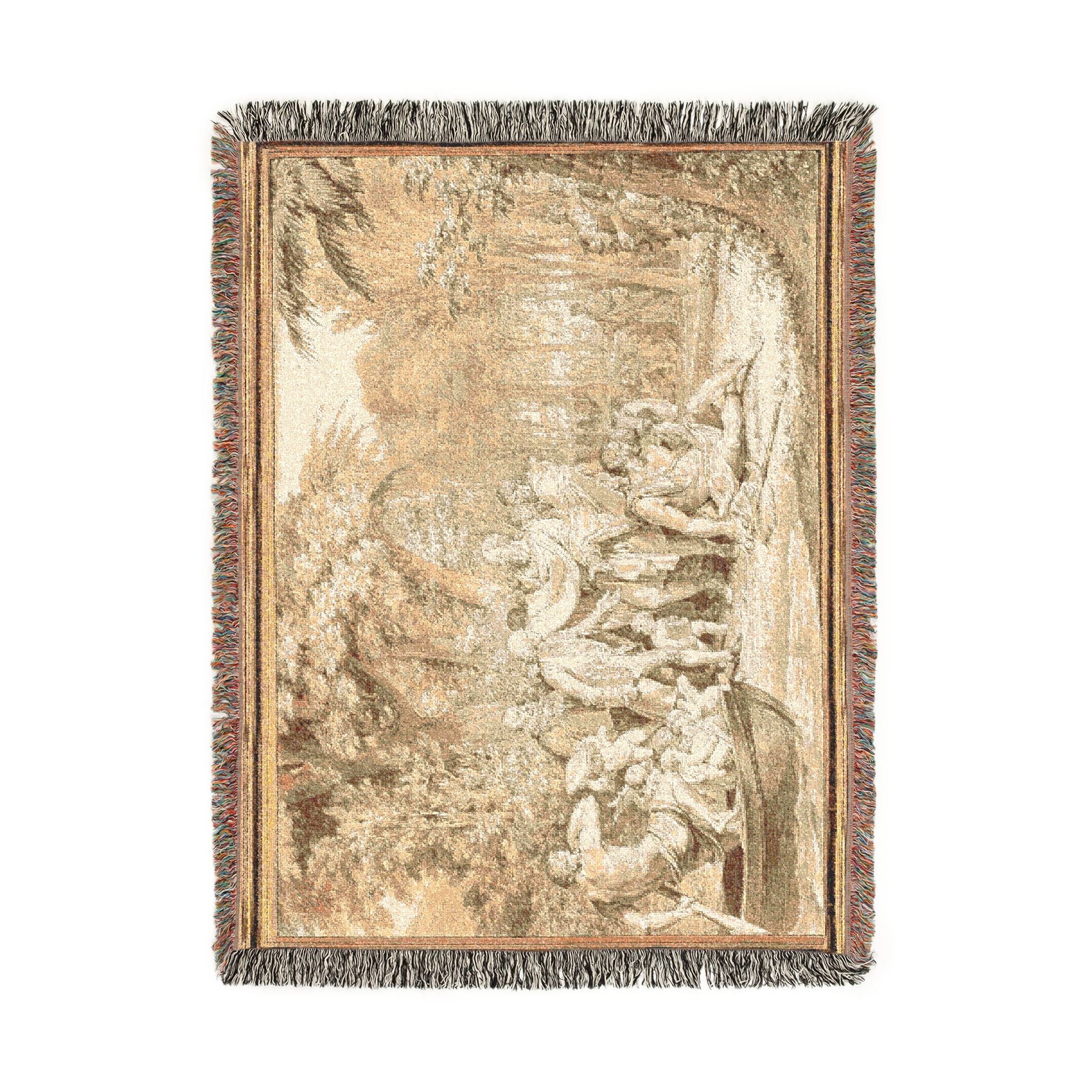 Jean Michel Moreau - The Arrival of Jean-Jacques Rousseau to the Champs-Élysées | Woven Tapestry Blanket