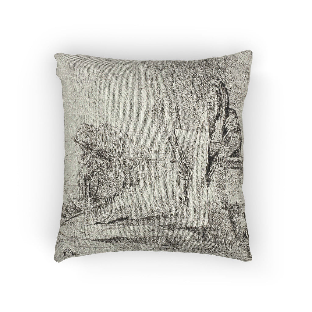 Giovanni Battista Tiepolo - Standing Philosopher and Two Other Figures, from Capricci | Woven Pillow