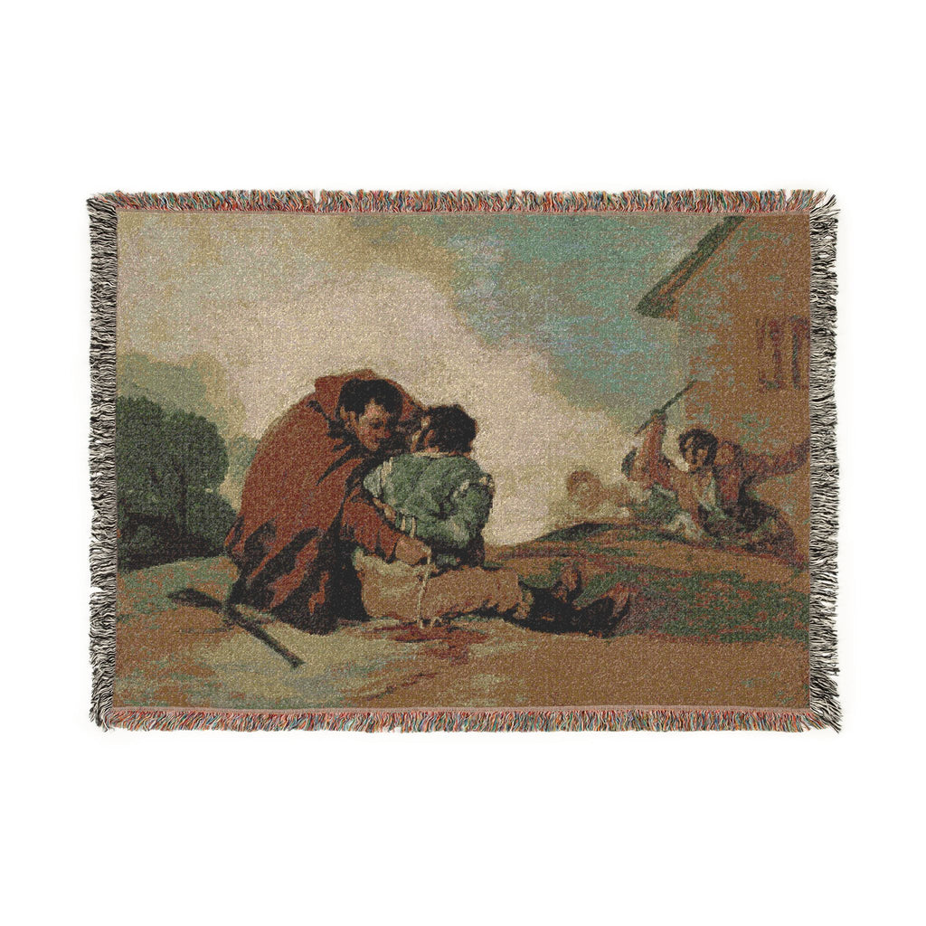 Francisco José de Goya y Lucientes - Friar Pedro Binds El Maragato with a Rope | Woven Tapestry Blanket