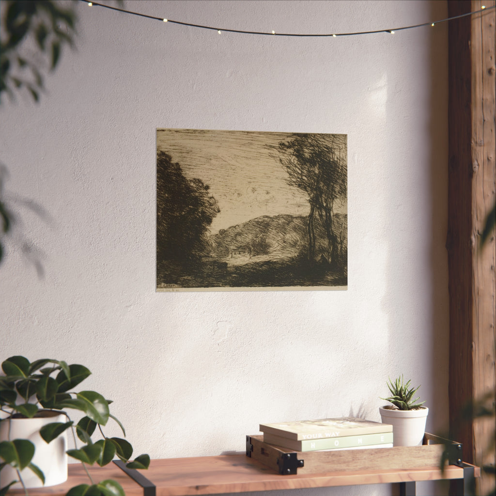Jean Baptiste Camille Corot - Wooded Countryside | Fine Art Poster