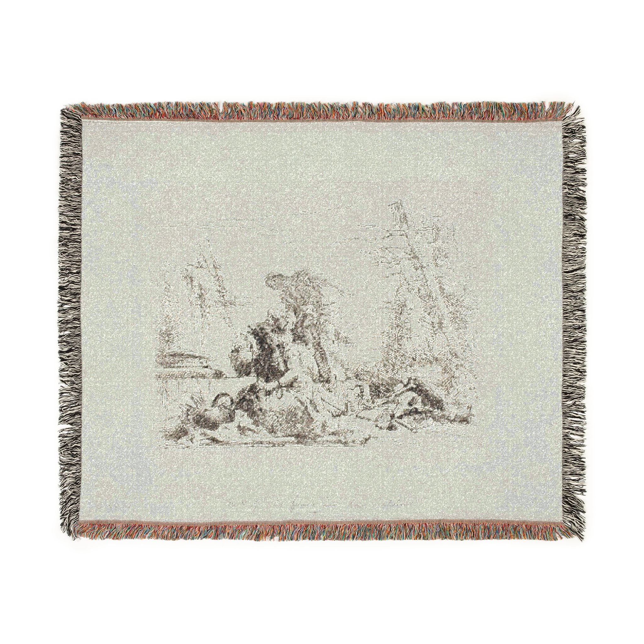 Giovanni Battista Tiepolo - A Woman with her Arms in Chains and Four Other Figures, from Capricci | Woven Tapestry Blanket