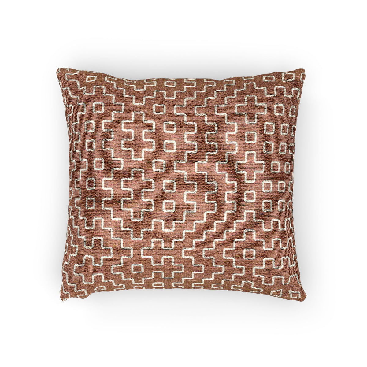 Clay Hitomezashi Sashiko Woven Pillow