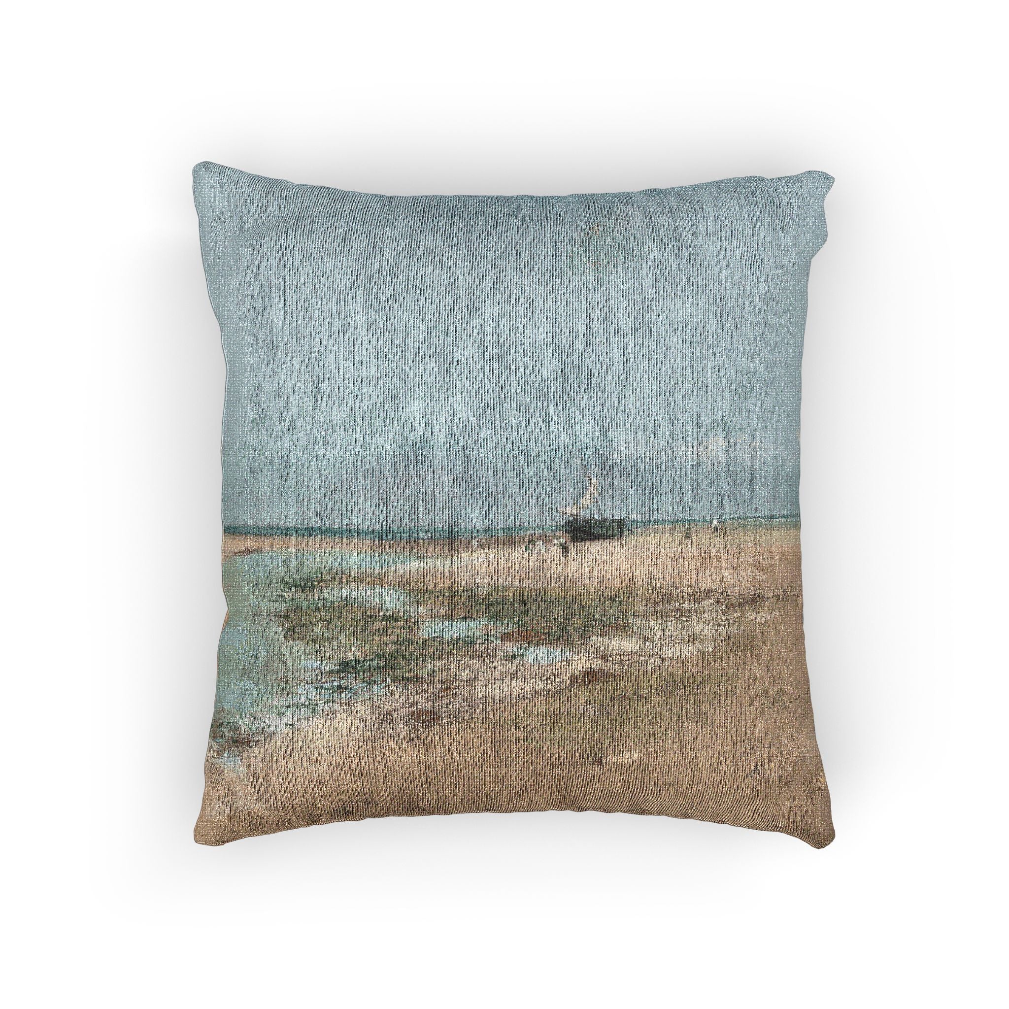 Hilaire Germain Edgar Degas - Beach at Low Tide (Mouth of the River) | Woven Pillow
