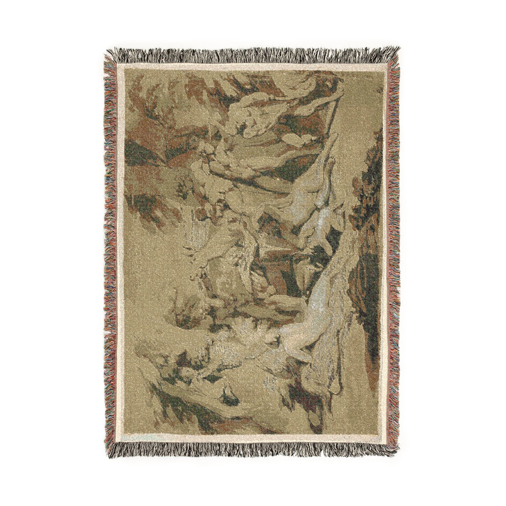 Nicolas Poussin - Drunken Silenus Satyr and Nymphs | Woven Tapestry Blanket