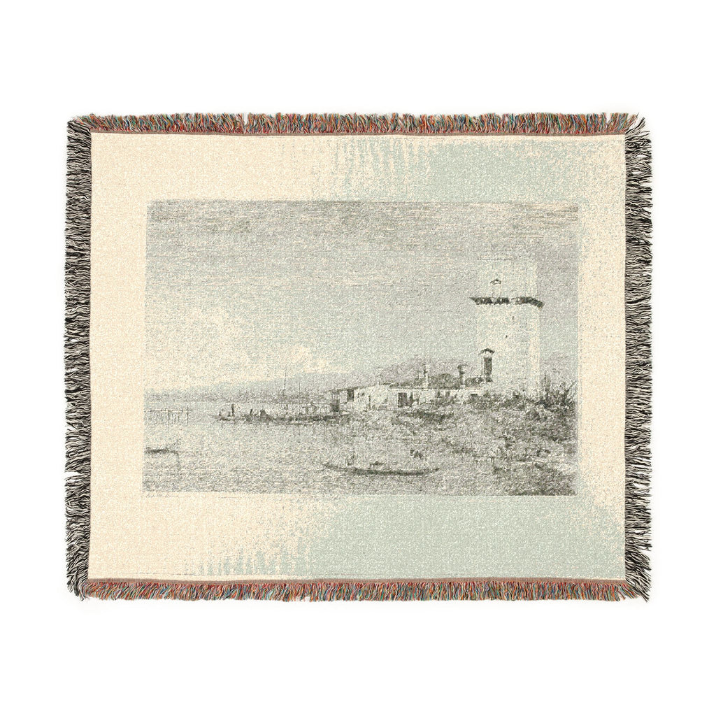 Canaletto - The Tower of Malghera, from Vedute | Woven Tapestry Blanket