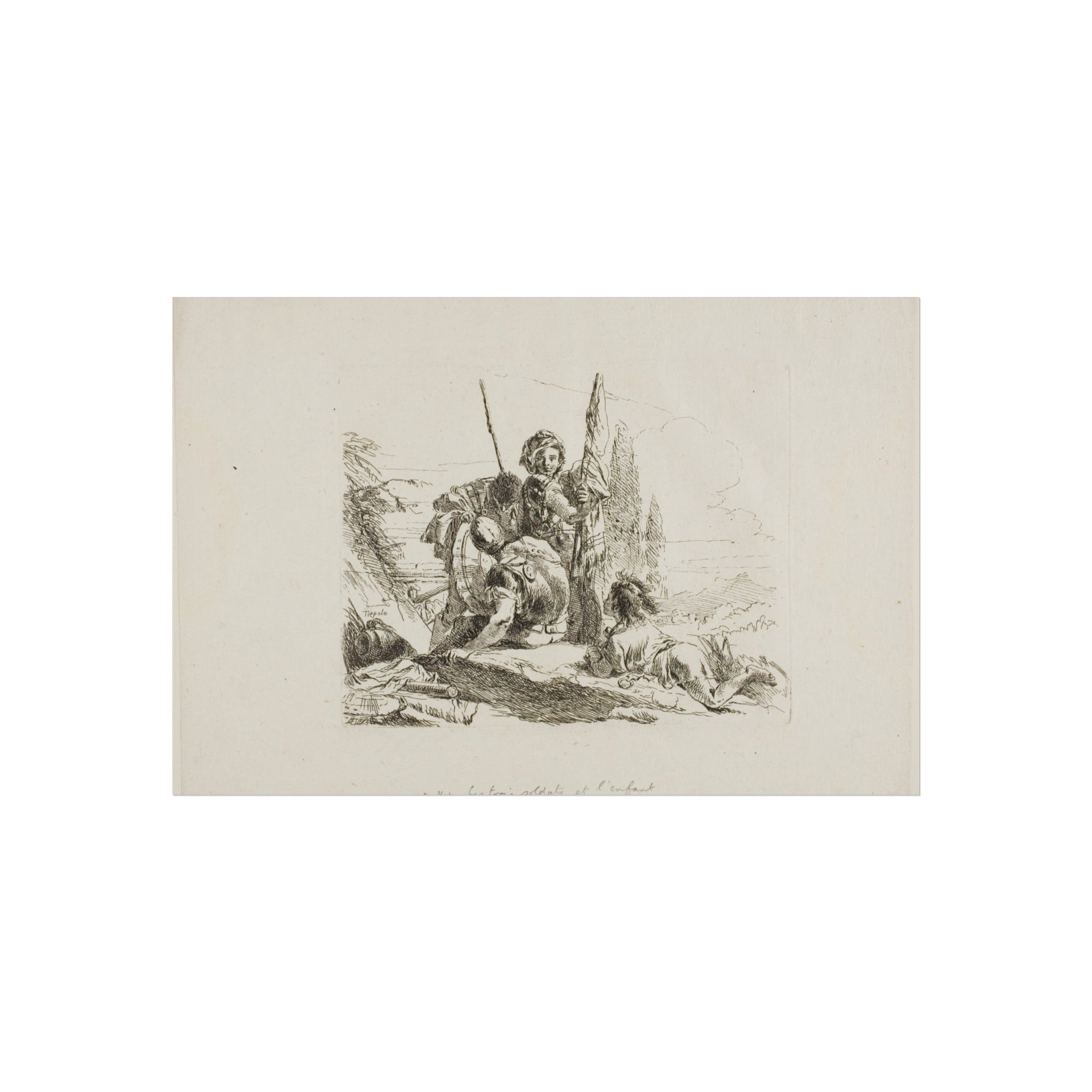 Giovanni Battista Tiepolo - Three Soldiers and a Boy, from Capricci | Fine Art Poster