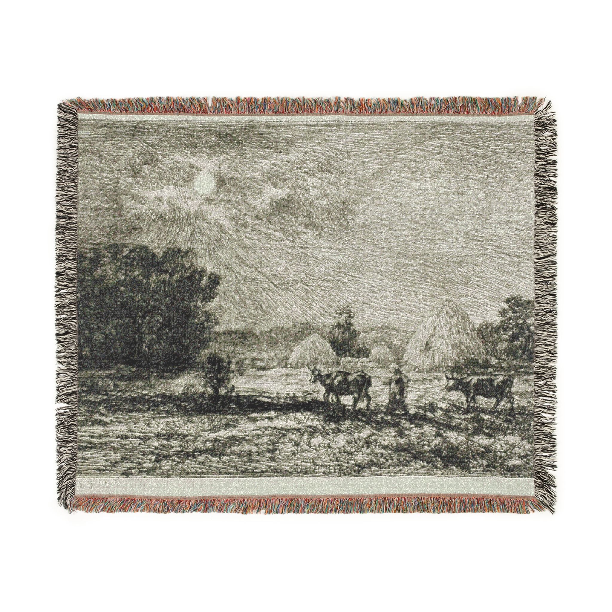 Moonlight at Valmondois Charles François Daubigny Tapestry Blanket