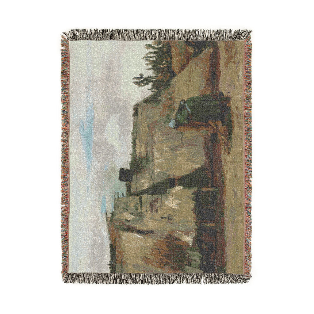 Vincent van Gogh - A Peasant Woman Digging in Front of Her Cottage | Woven Tapestry Blanket