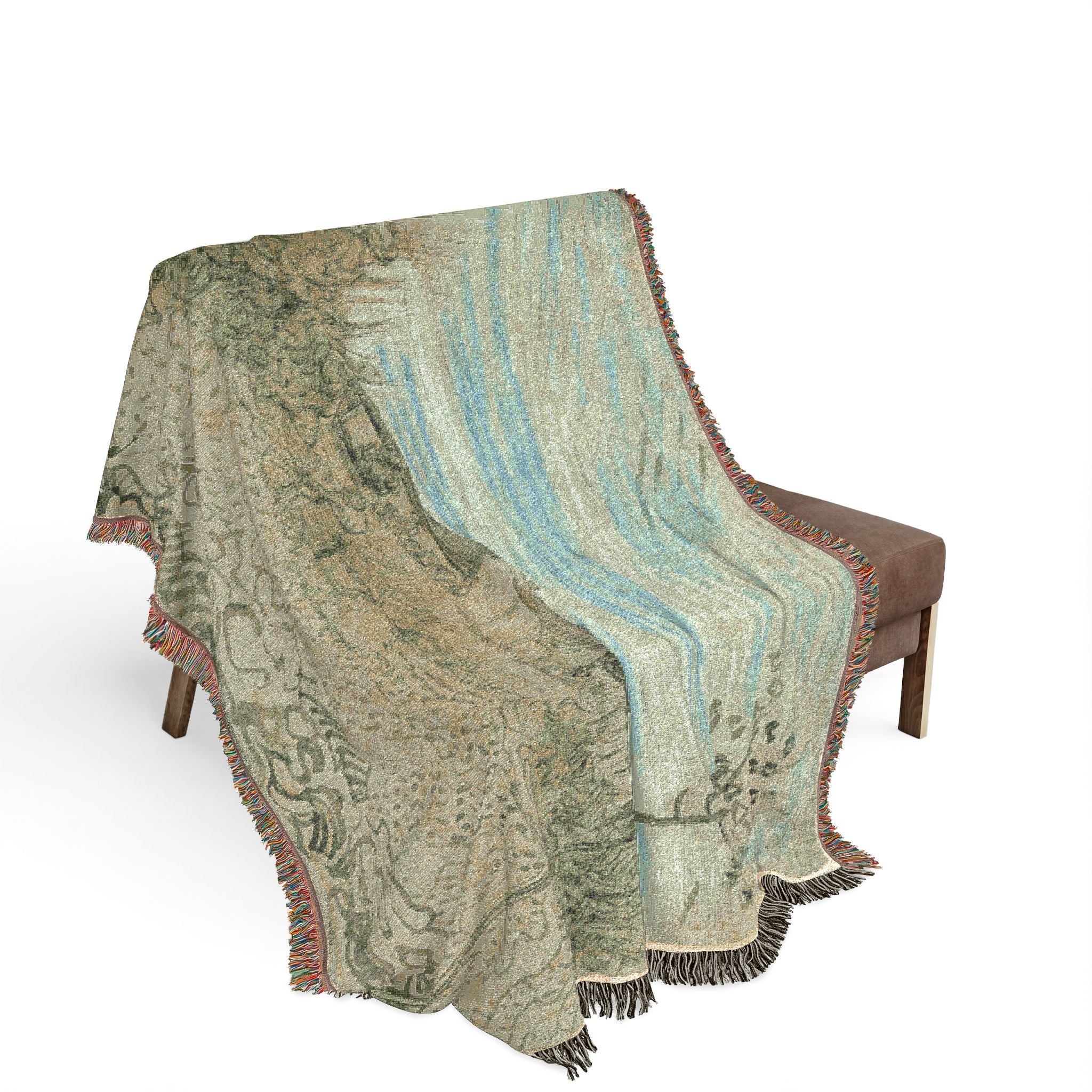 Cottages with a Woman Working in the Middle Ground Vincent van Gogh Tapestry Blanket