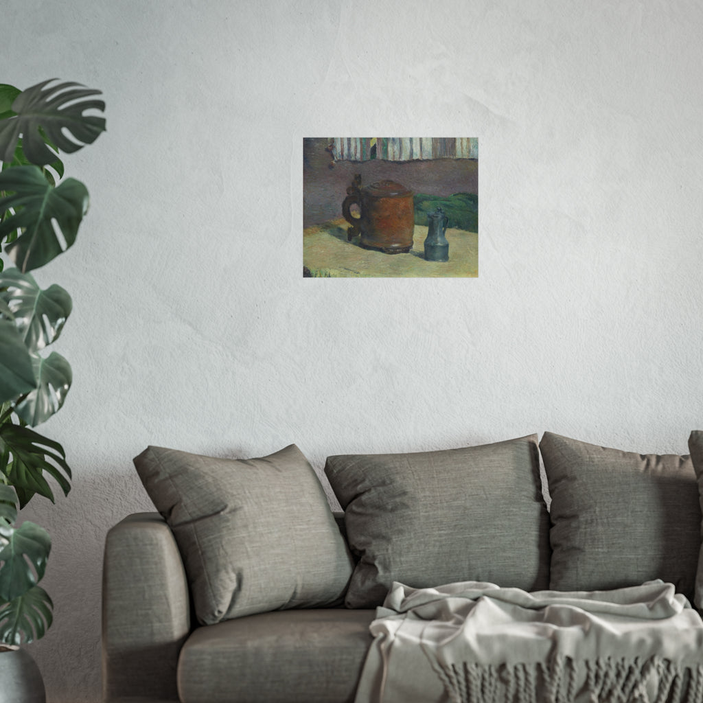 Paul Gauguin - Still Life: Wood Tankard and Metal Pitcher | Fine Art Poster