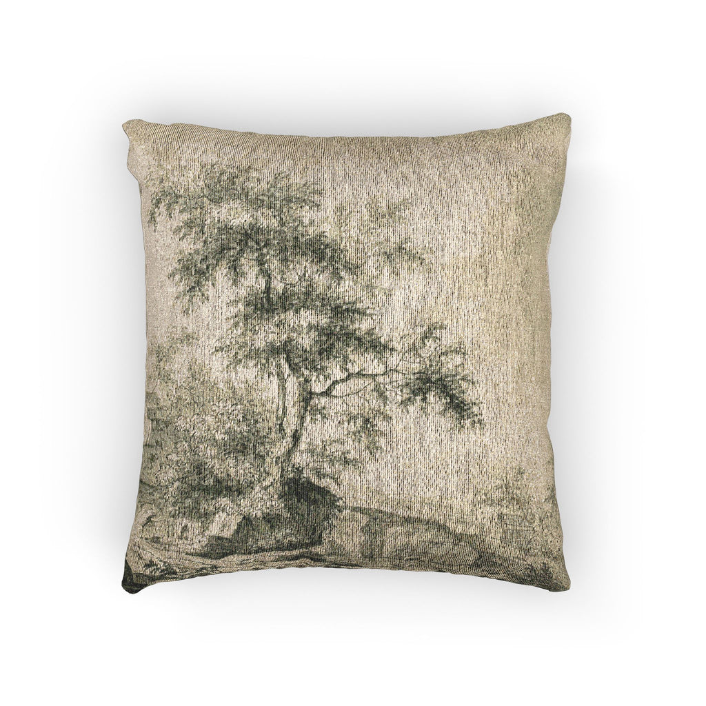 Jacob van Ruisdael - Landscape with Tree on Road to Buildings | Woven Pillow