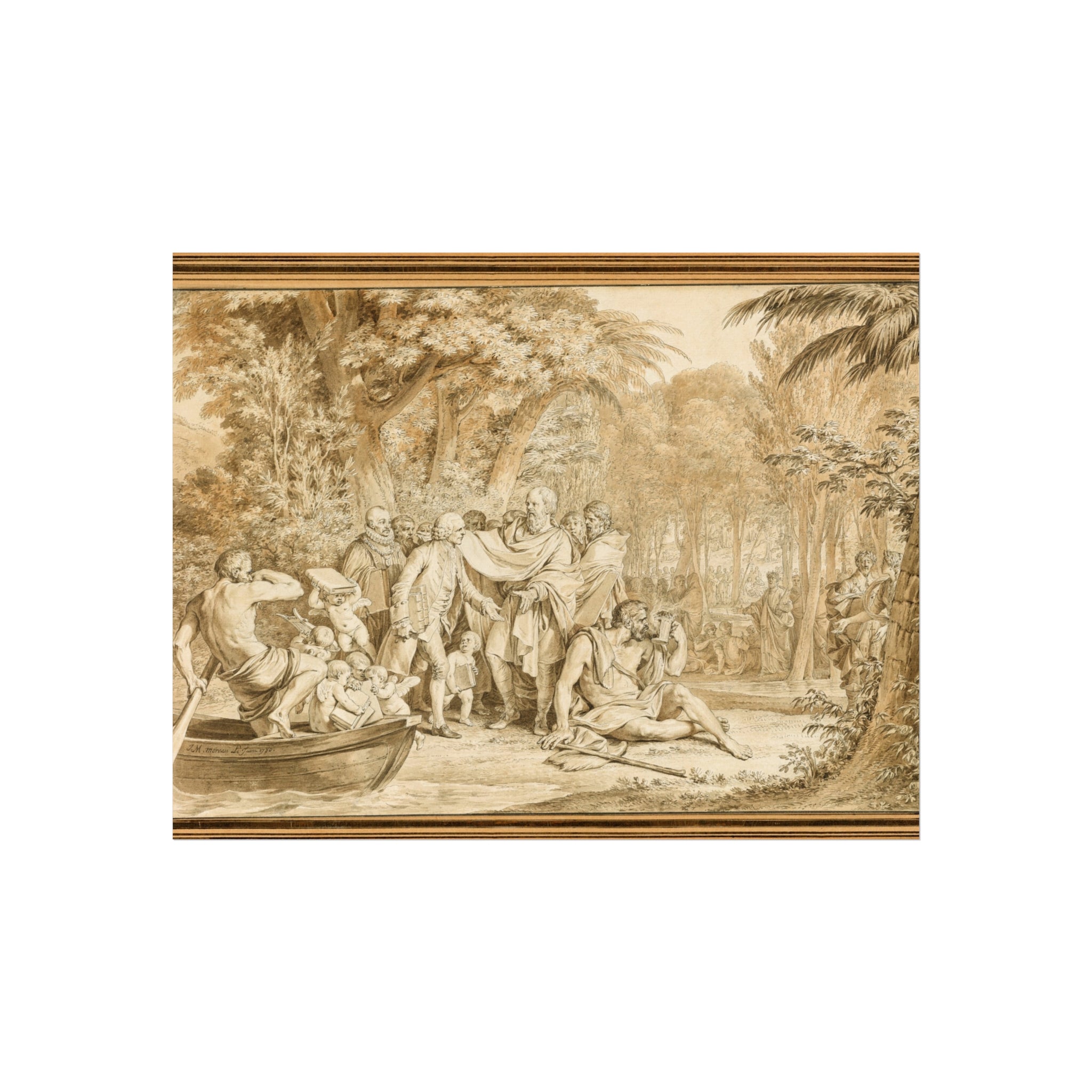 Jean Michel Moreau - The Arrival of Jean-Jacques Rousseau to the Champs-Élysées | Fine Art Poster
