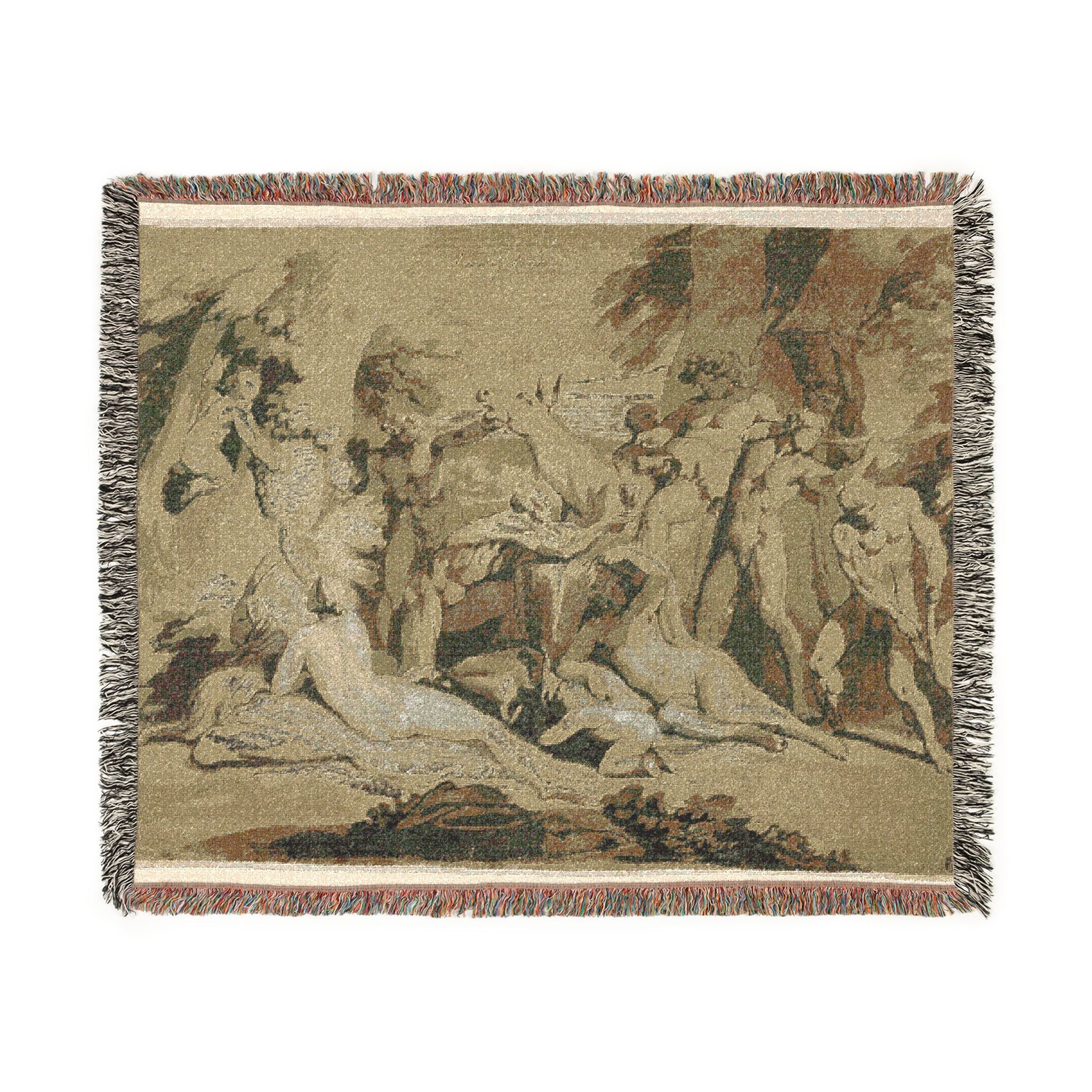 Nicolas Poussin - Drunken Silenus Satyr and Nymphs | Woven Tapestry Blanket