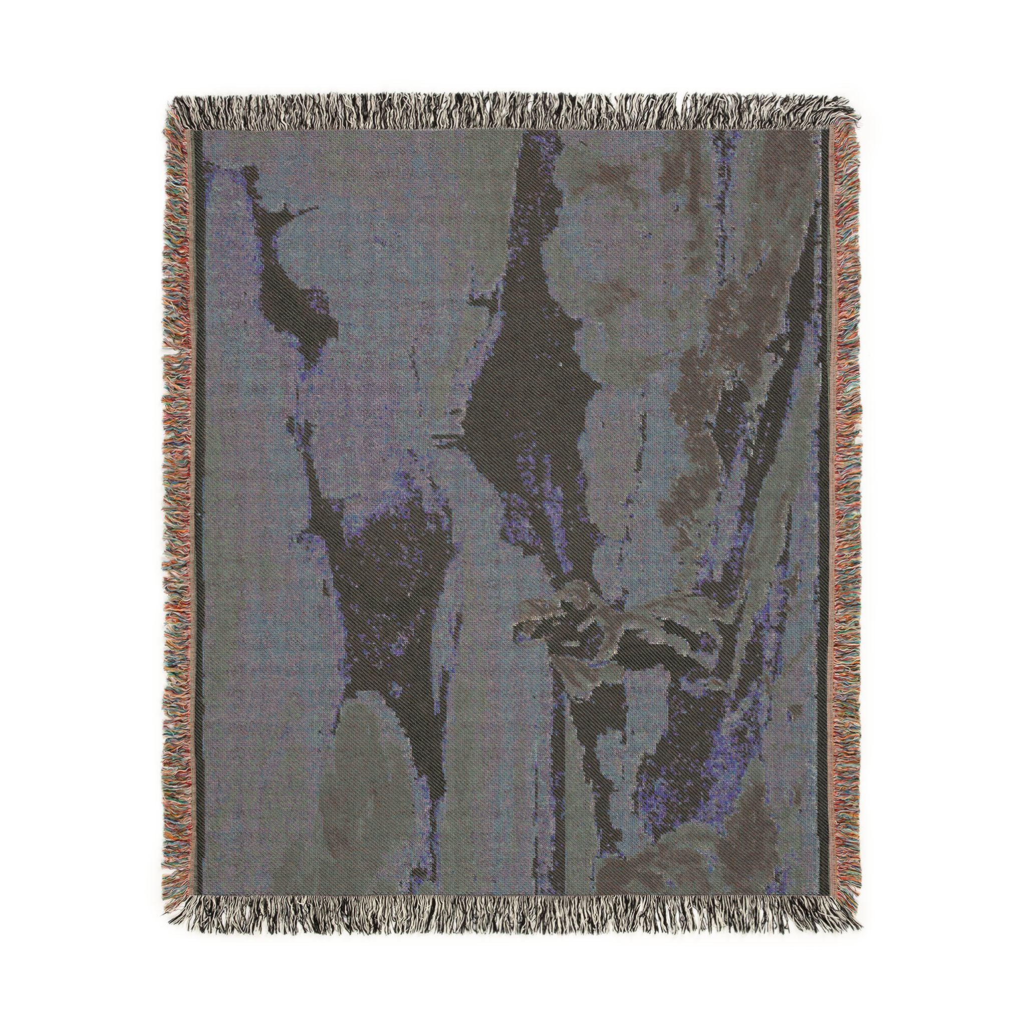 John Constable - Woman with Baby Fleeing Across Moors | Woven Tapestry Blanket