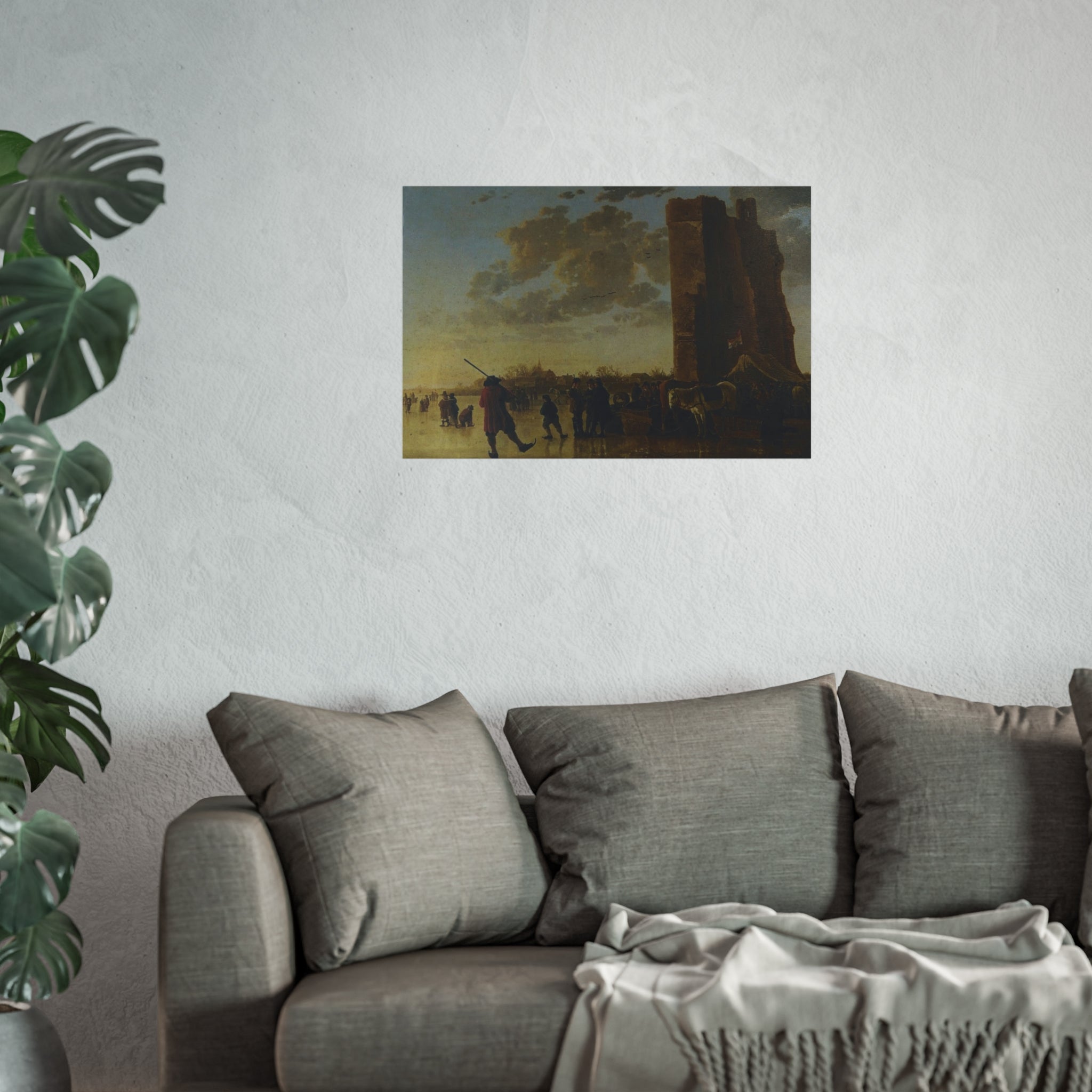 Schilderij, Aelbert Cuyp, met ruïne van Huis te Merwede (12091275046) | Fine Art Poster