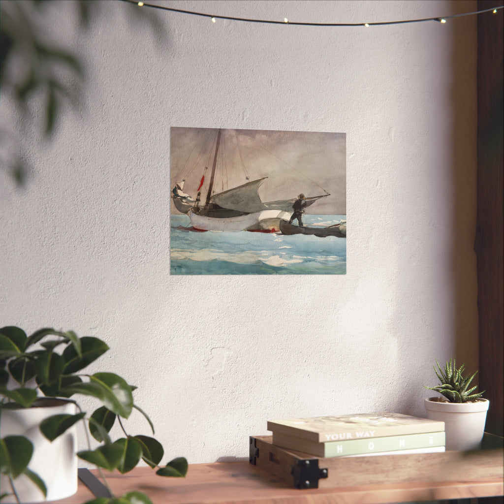 Winslow Homer - Stowing Sail | Fine Art Poster