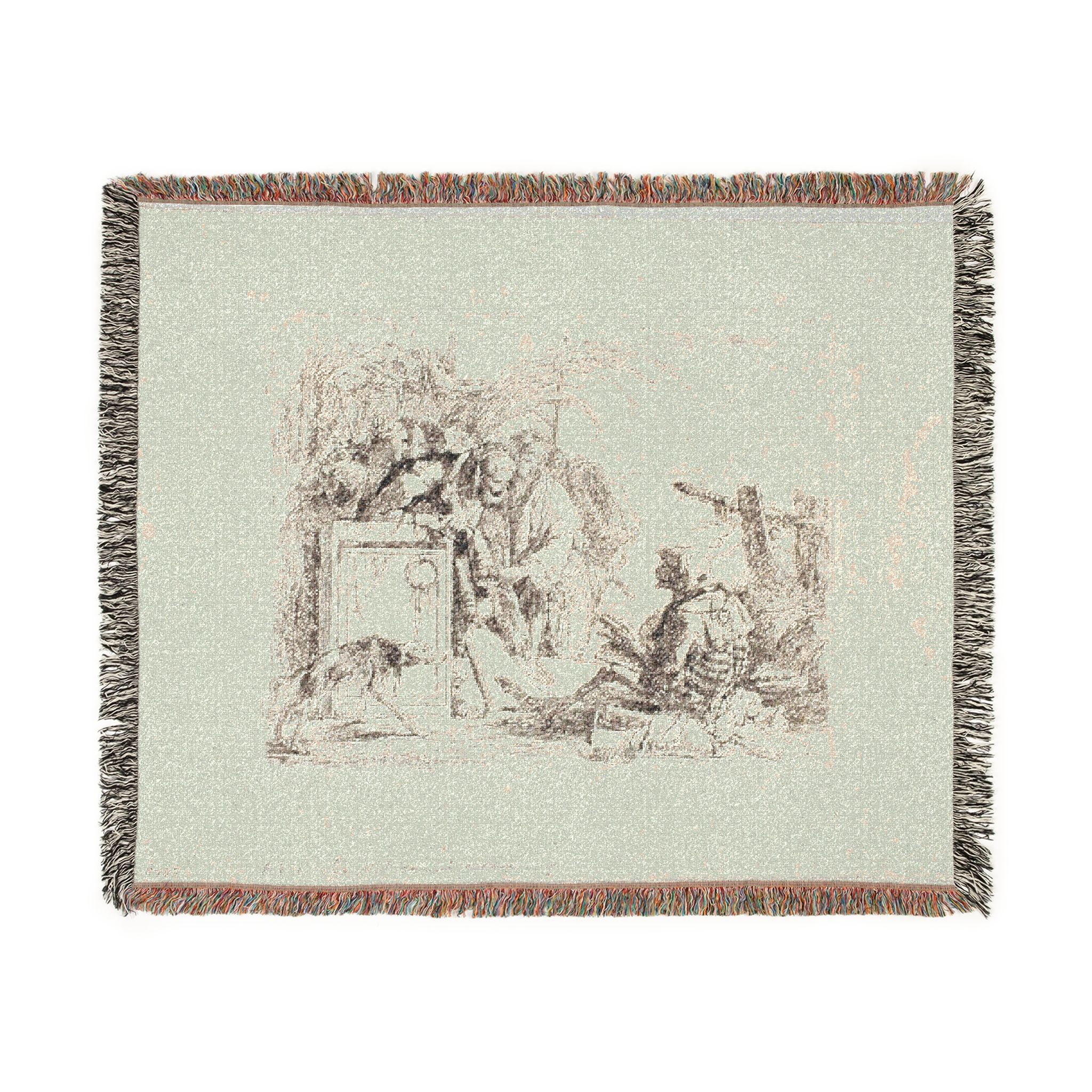 Giovanni Battista Tiepolo - Death Giving Audience, from Capricci | Woven Tapestry Blanket