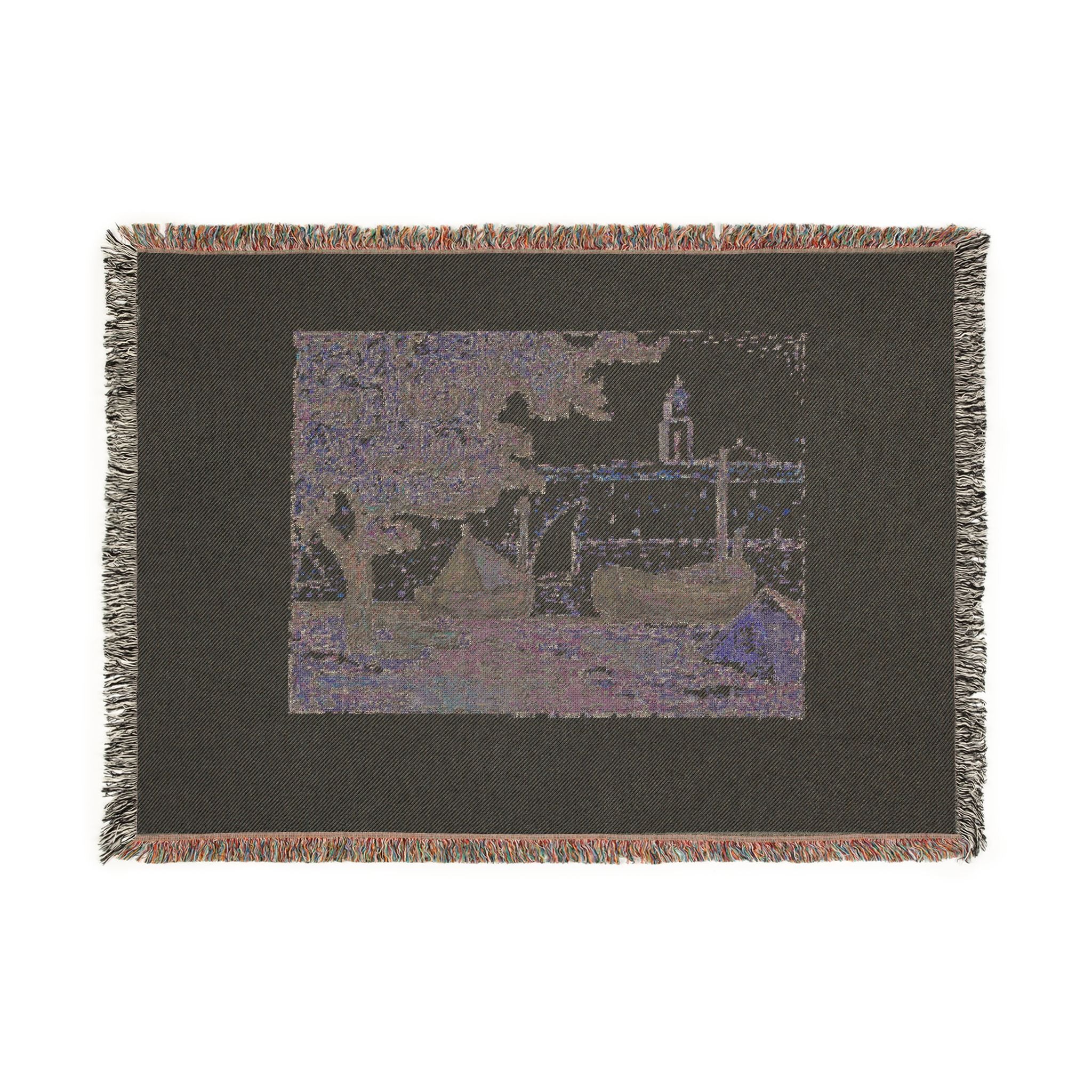 Paul Signac - The Port of St. Tropez II, from the seventh album of L'Estampe originale | Woven Tapestry Blanket