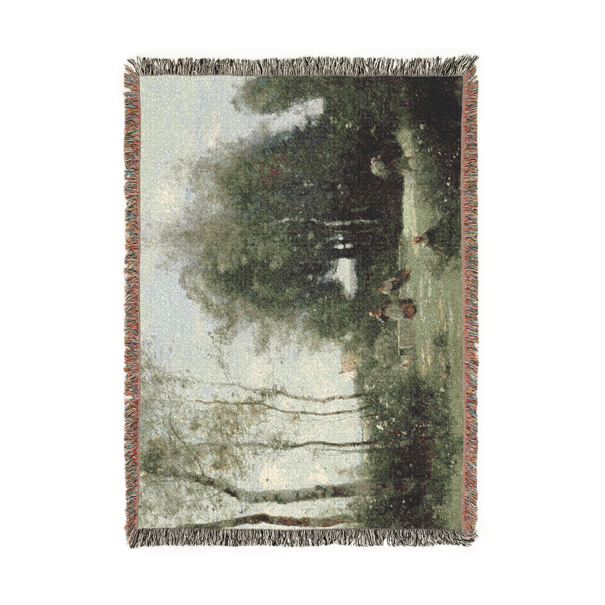 Jean Baptiste Camille Corot - Arleux-Palluel, The Bridge of Trysts | Woven Tapestry Blanket