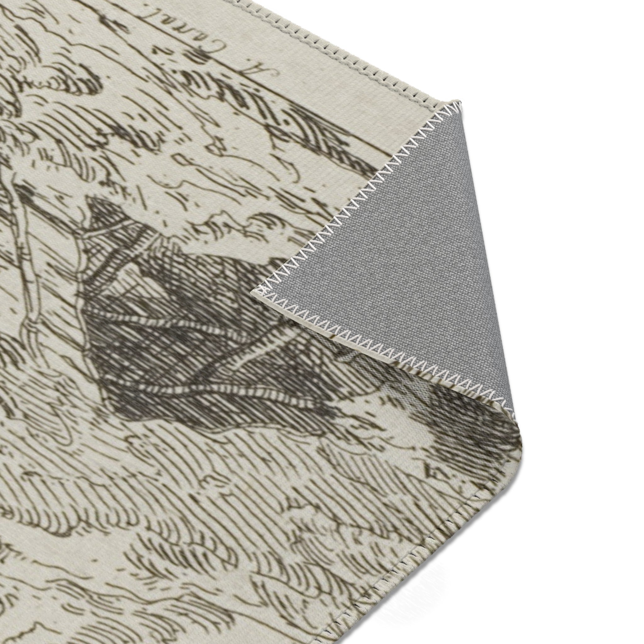Canaletto - Landscape with the Pilgrim at Prayer, from Vedute | Area Rug