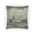 Alfred Sisley - Landscape along the Seine with the Institut de France and the Pont des Arts | Woven Pillow
