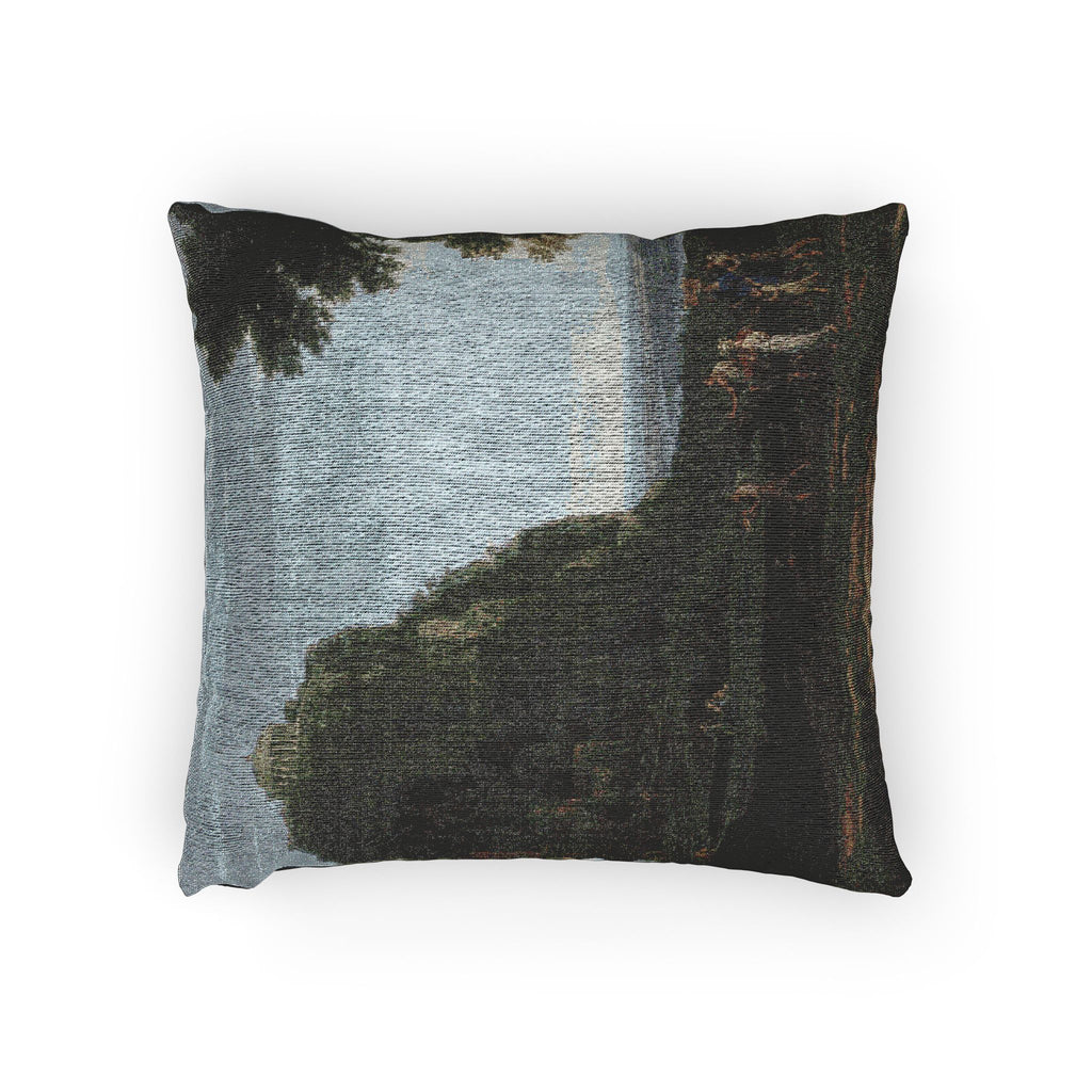 Claude Lorrain - View of Delphi with a Procession | Woven Pillow