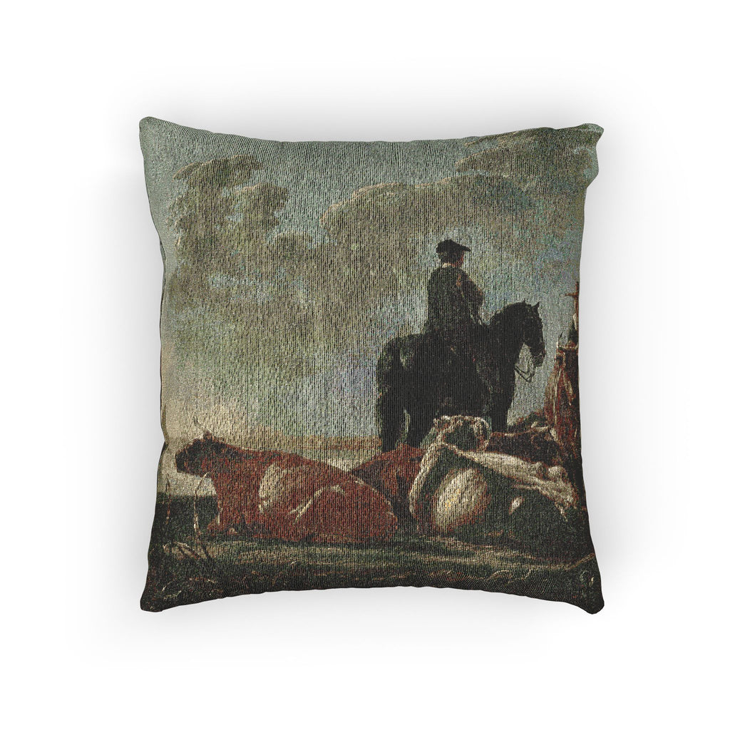 Aelbert Cuyp - Peasants with Four Cows by the River Merwede - WGA5825 | Woven Pillow
