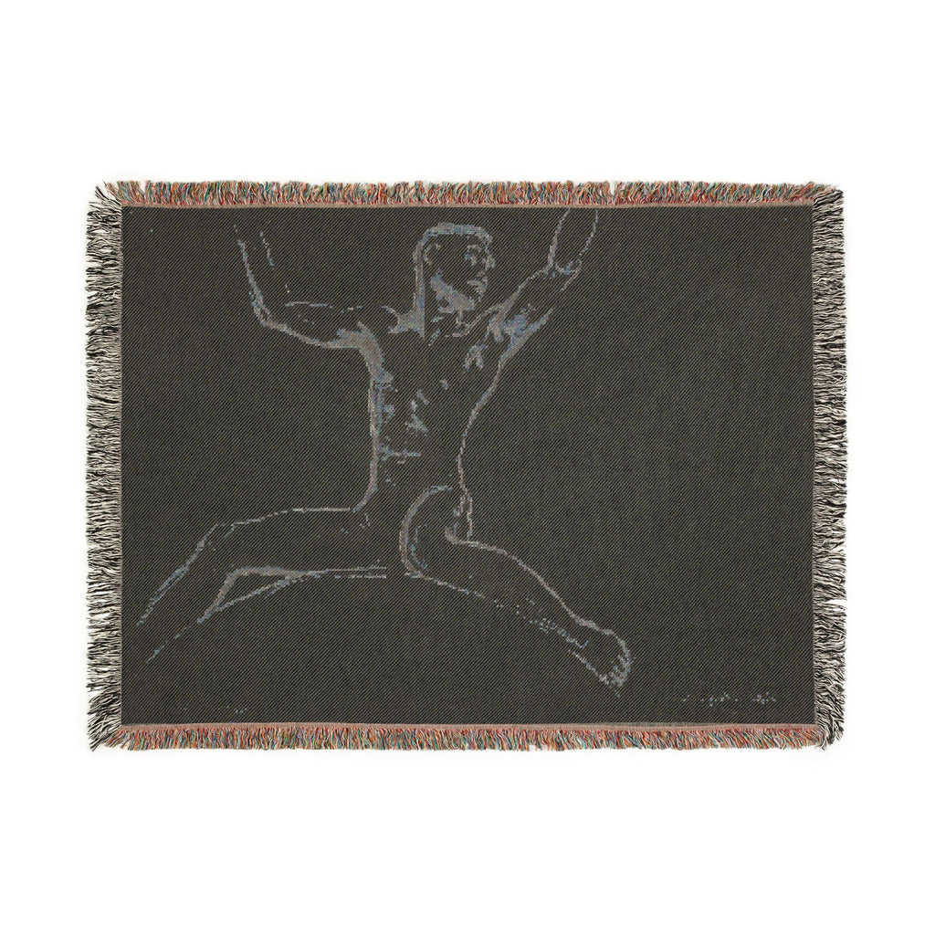 John Singer Sargent - Seated Male Nude, Arms Uplifted | Woven Tapestry Blanket