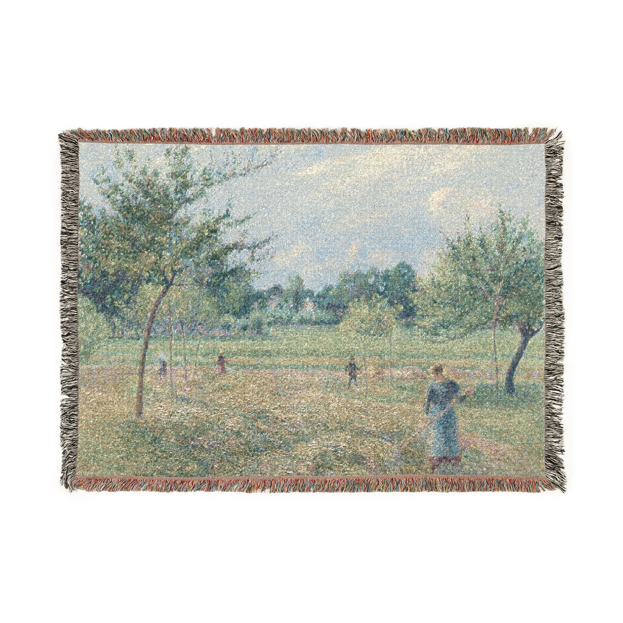 Camille Pissarro - Haymaking at Éragny | Woven Tapestry Blanket