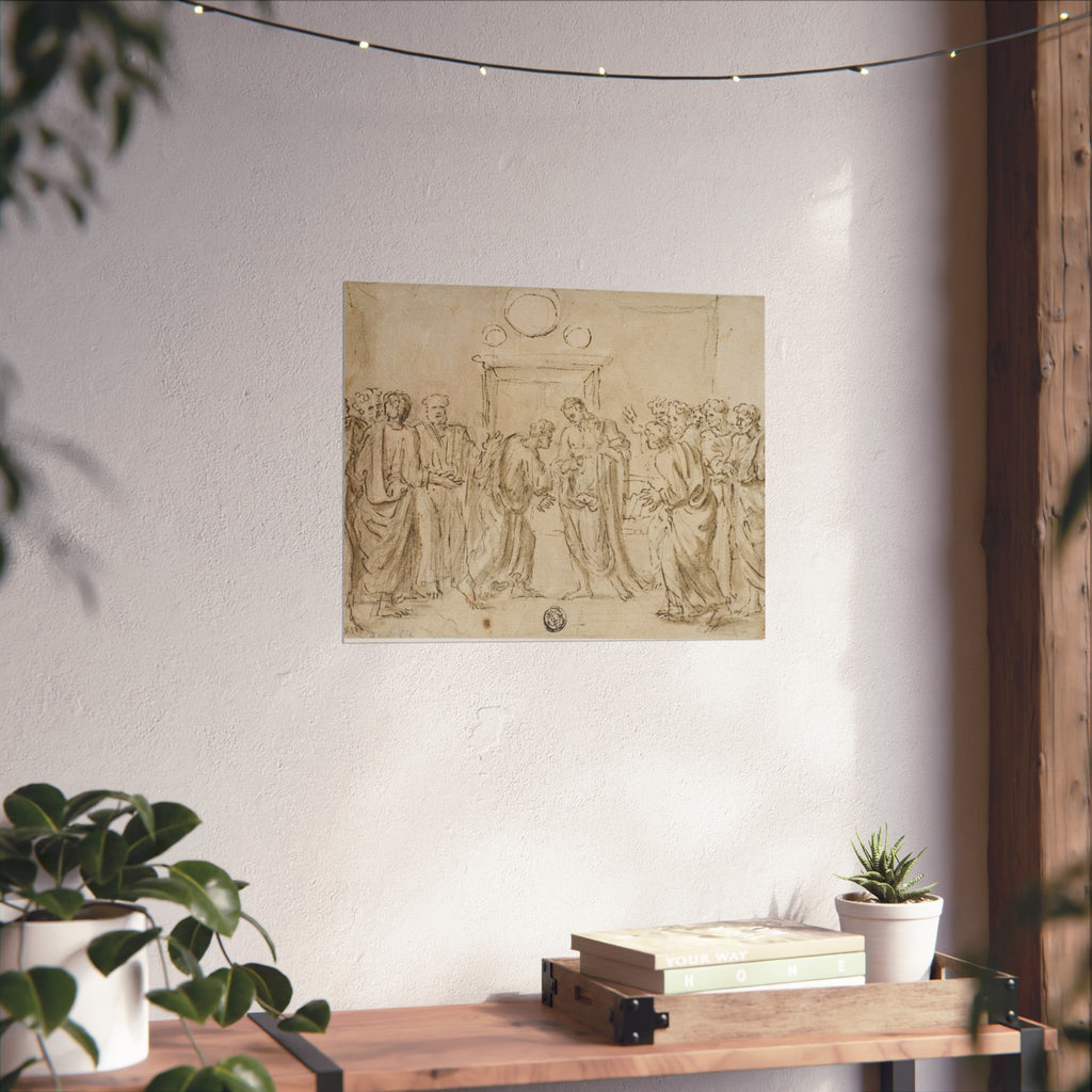 Style of Nicolas Poussin - The Incredulity of Saint Thomas (recto); Sketches of Figures (verso) | Fine Art Poster