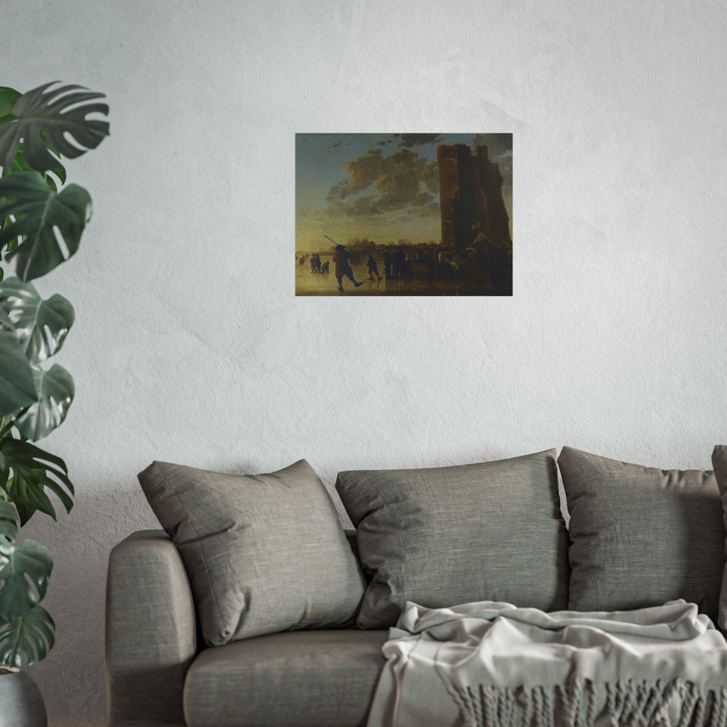 Schilderij, Aelbert Cuyp, met ruïne van Huis te Merwede (12091275046) | Fine Art Poster